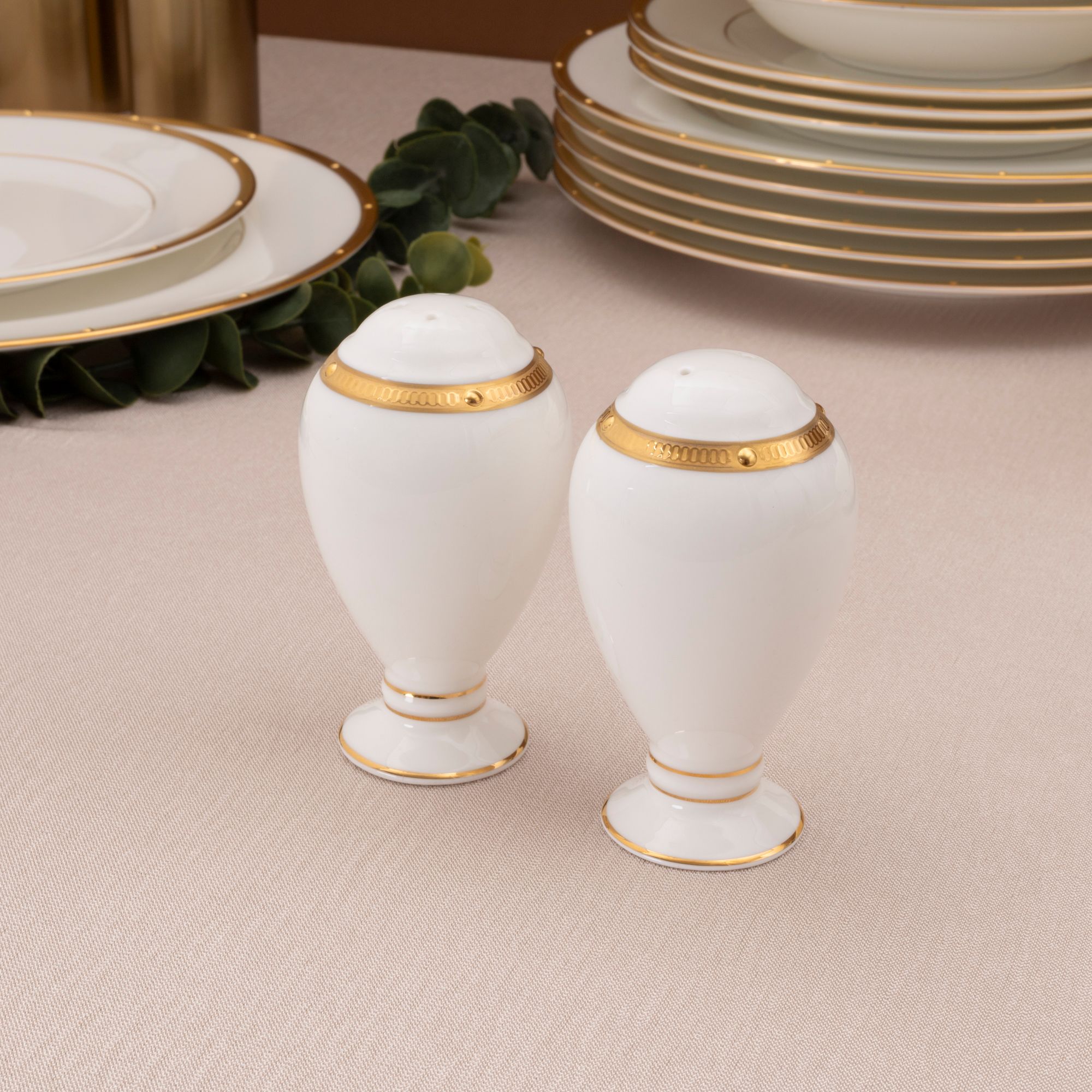  Bộ đĩa ăn kiểu Âu 22 món (cho 6 người) sứ xương | Rochelle Gold 4796L - D024AN 