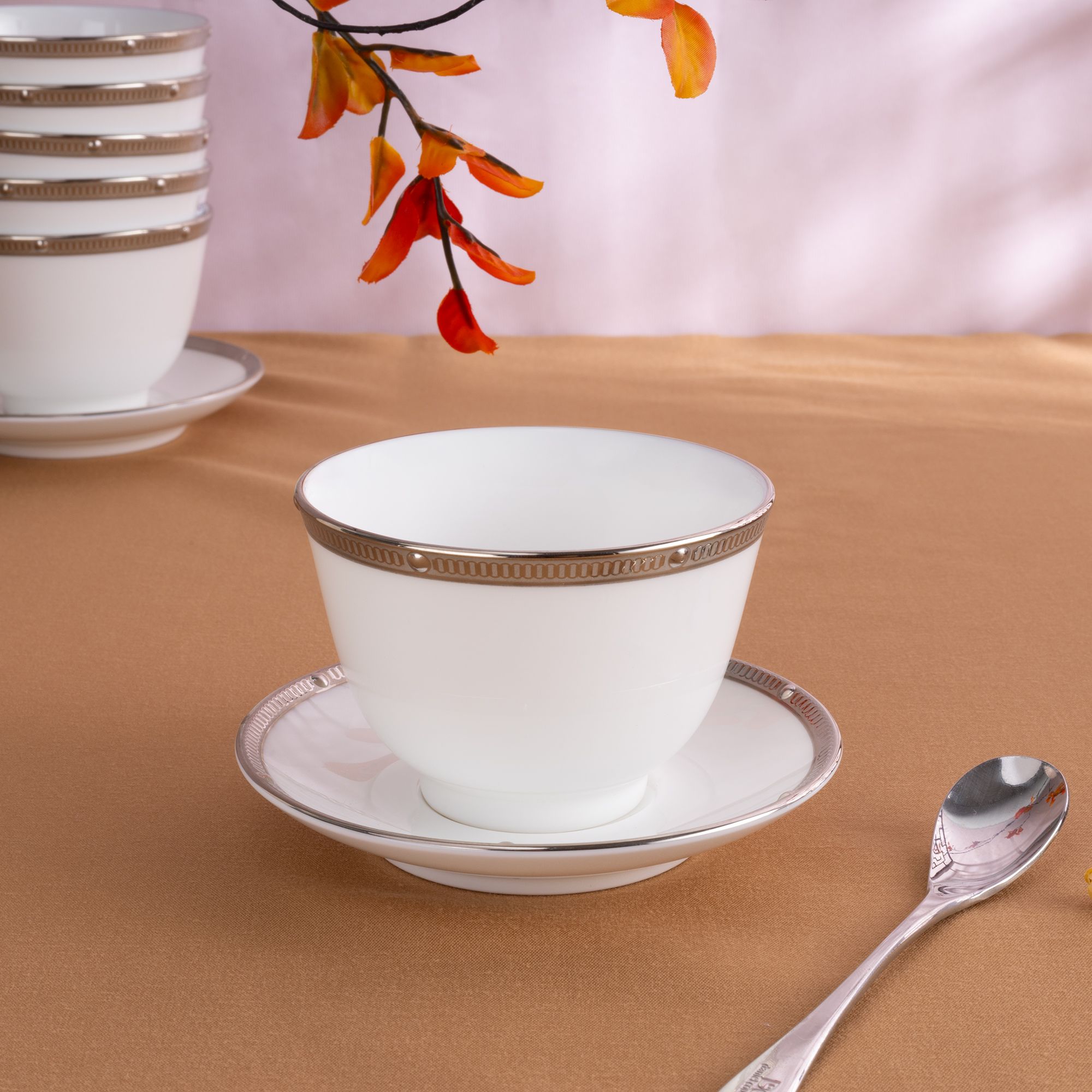  Bộ ấm chén uống trà 13 món Châu Á (ấm 950ml, tách 145ml) | Rochelle Platinum 4795L-T014SA 