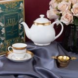  Bộ ấm chén uống trà mạn 13 món (ấm nhỏ 780ml) | Crestwood Gold 4167L-T014S 