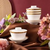  Bộ ấm chén uống trà 13 món Châu Á (ấm 950ml, tách 160ml) | Rochelle Gold 4796L-T014A 