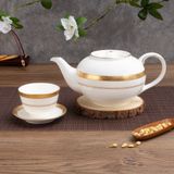  Bộ ấm chén uống trà 13 món Châu Á (ấm 950ml) sứ xương cao cấp | Odessa Gold 4874L-T014A 