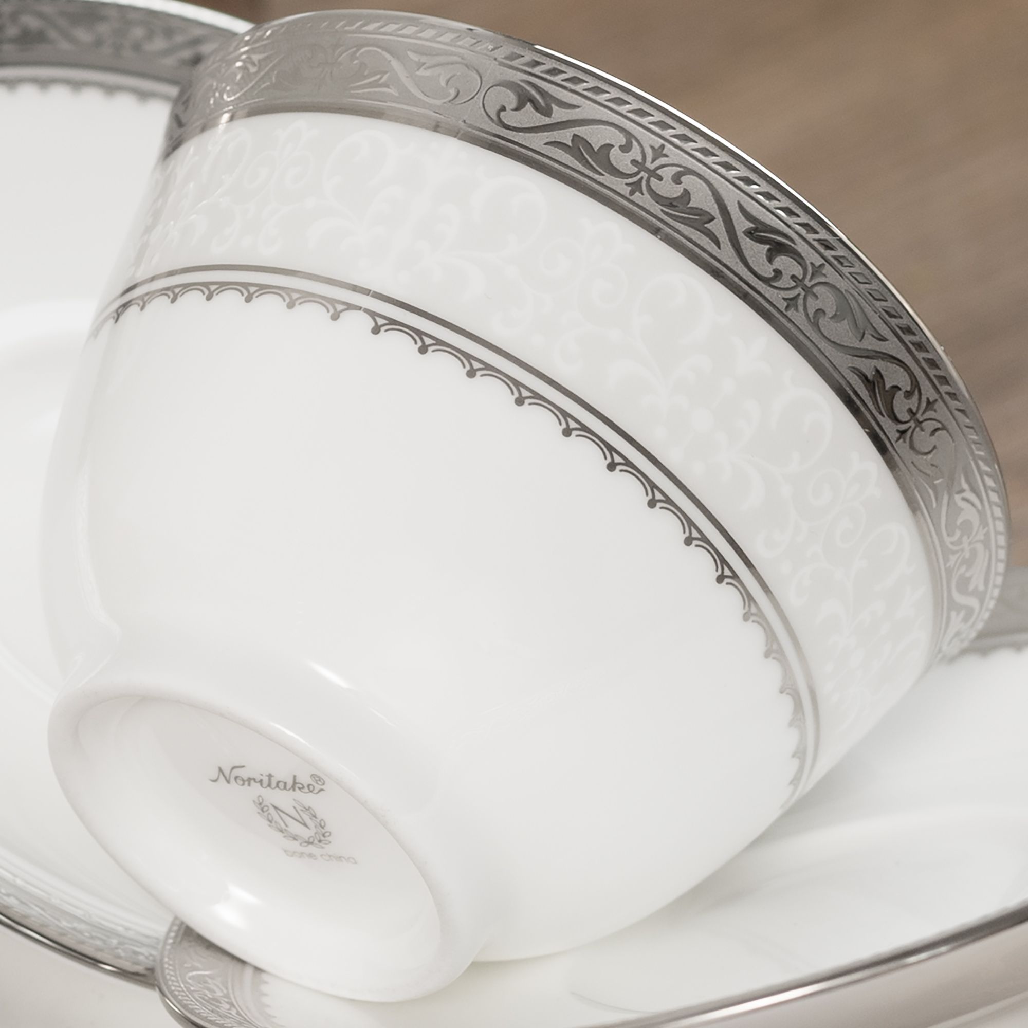  Bộ ấm chén trà châu Á (ấm 950ml, chén 145ml) 13 món sứ xương | Odessa Platinum 4875L - T014A 