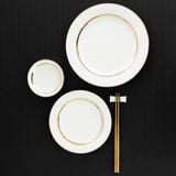  Bộ bát đĩa ăn châu Á đầy đủ 38 món (cho 6 người) sứ trắng | Gloria L553L - D038AB 