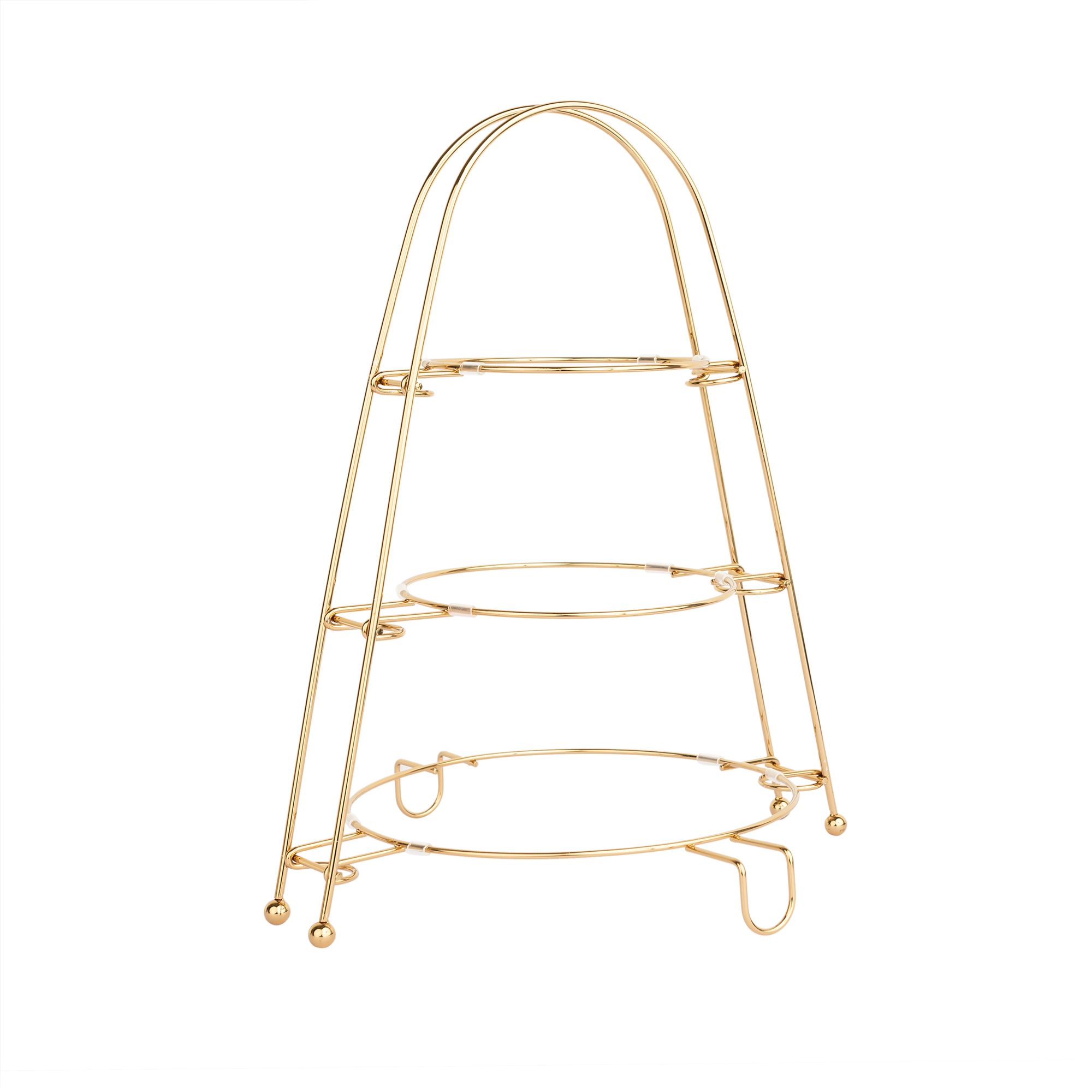  Kệ đựng đĩa bánh màu vàng 3 tầng | Tea Accessory 1112 - 2 
