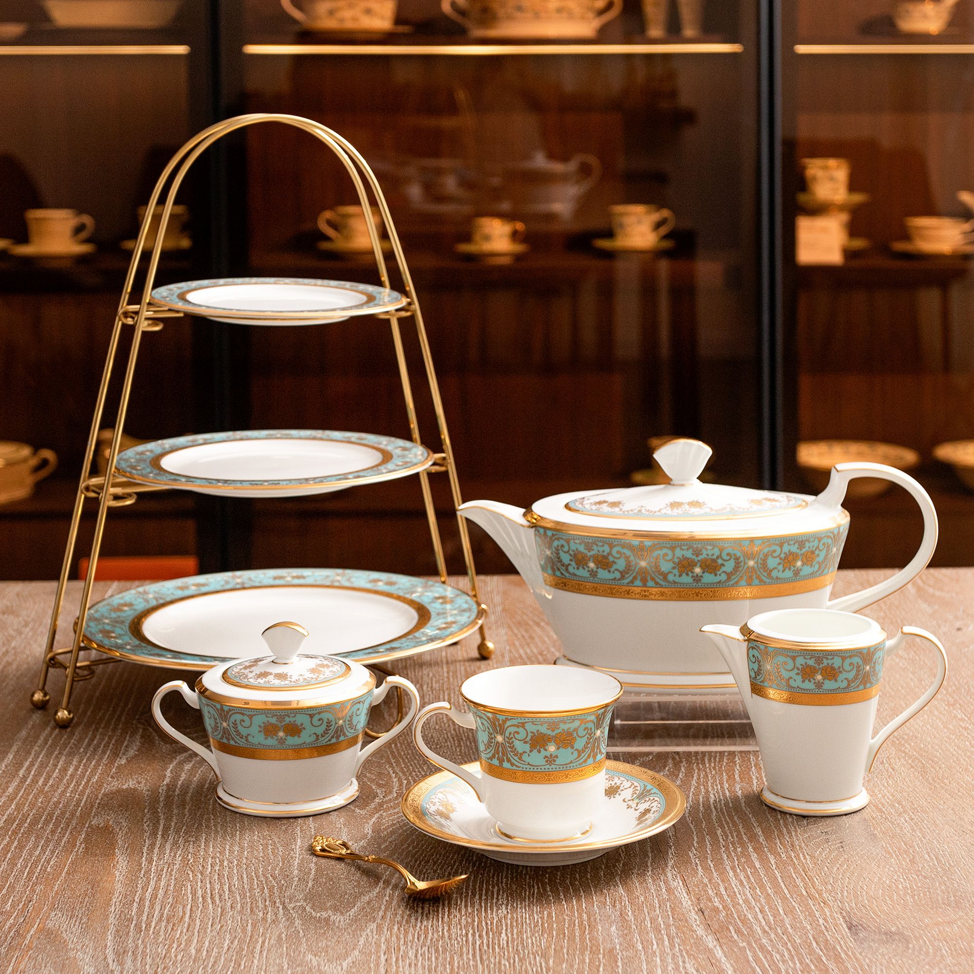  Ấm trà (bình trà) 1.440ml sứ xương Nhật Bản | Georgian Turquoise 4857J - 59523 