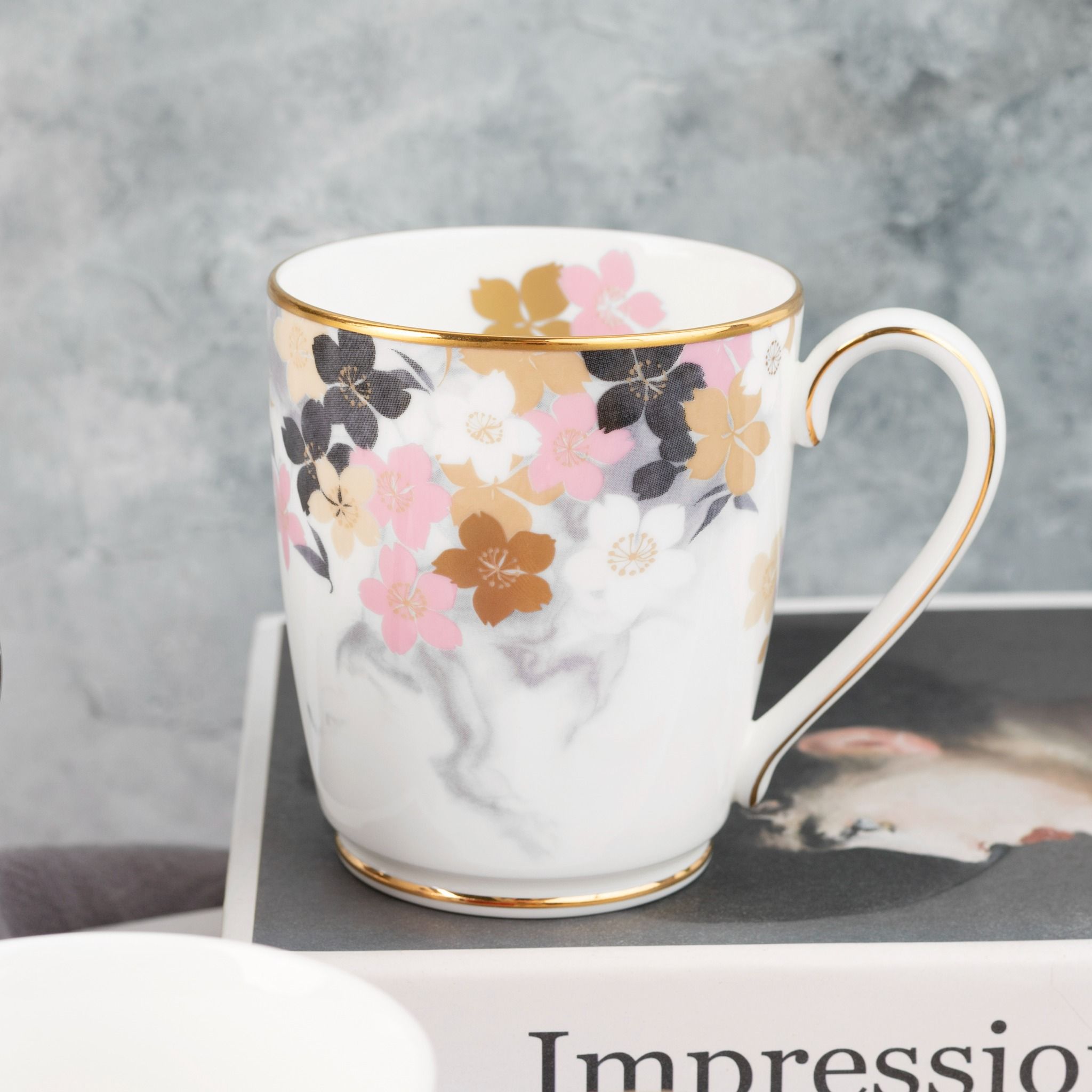  Cốc (ly) uống nước, cà phê dung tích 295ml sứ xương | Moonlit Blossoms 4969L - T97280 