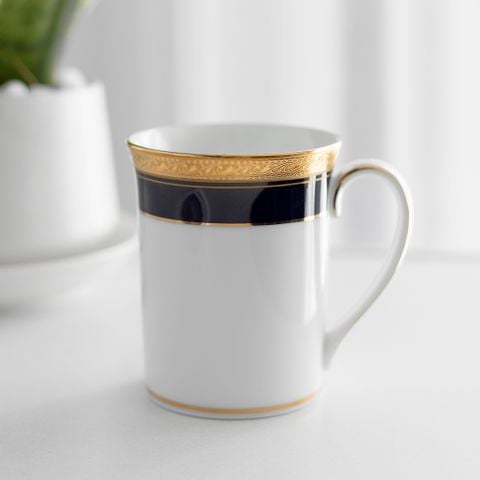  Cốc (ly) uống nước, cà phê dung tích 310ml sứ trắng | Crestwood Cobalt Gold 4171L - T91332K 