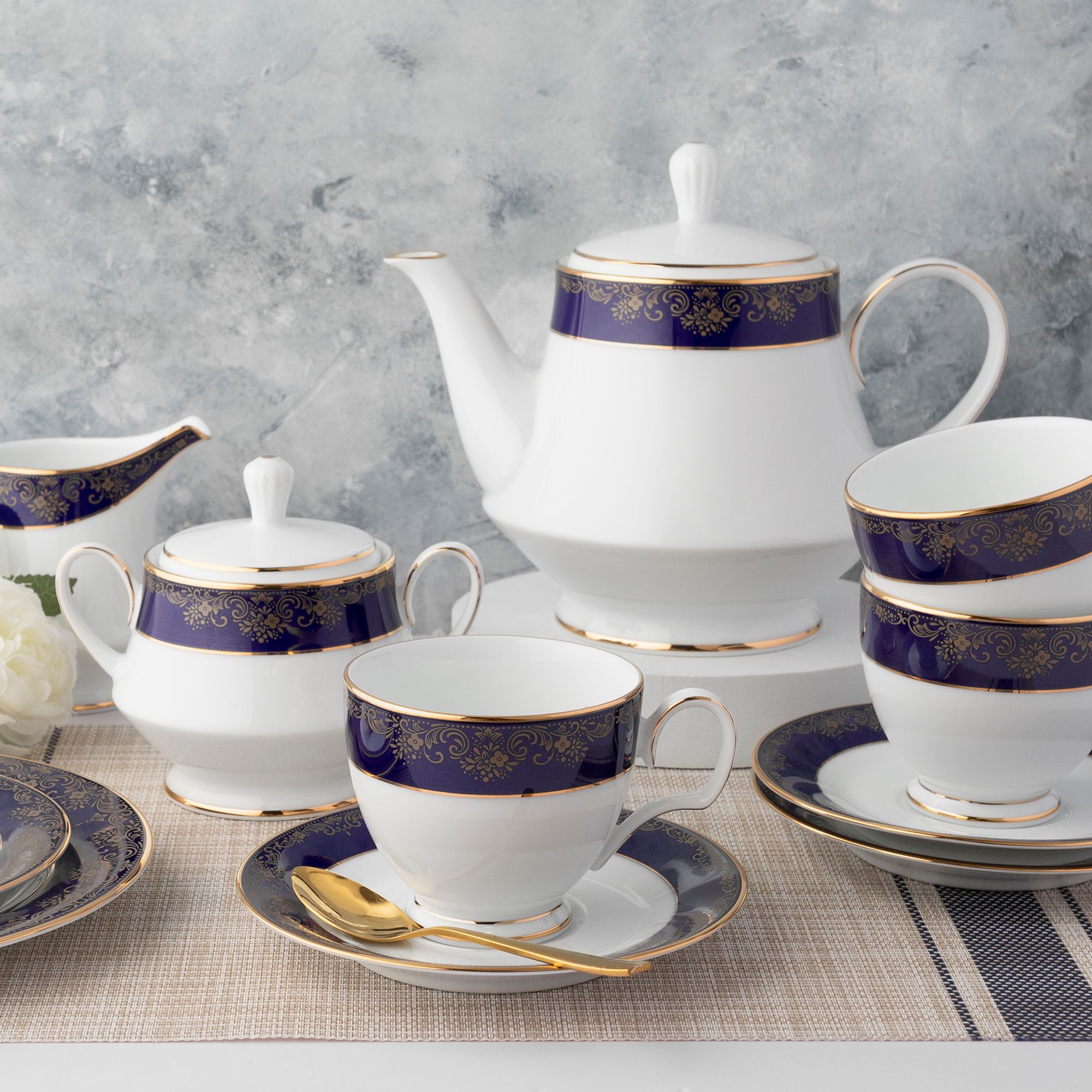  Ấm trà (bình trà) dung tích 1.200ml sứ trắng | Lazurite Gold 4399L - 91123 