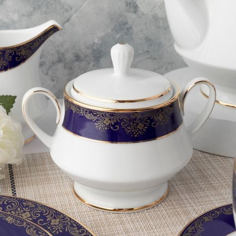  Bình (hũ) đường có nắp đậy dung tích 370ml sứ trắng | Lazurite Gold 4399L - 91127 