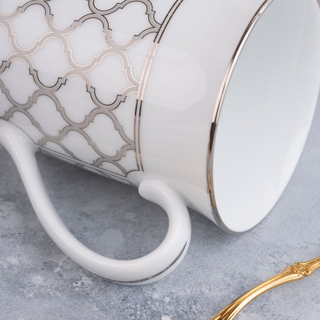  Cốc (ly) uống nước, cà phê dung tích 310ml sứ trắng | Eternal Palace 1717L - T91332K 