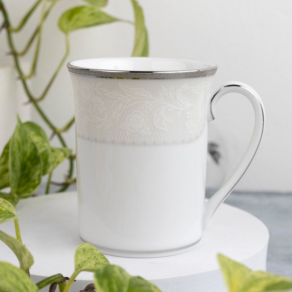  Cốc (ly) uống nước, cà phê dung tích 310ml sứ trắng | Flanders Platinum 1715L - T91332K 