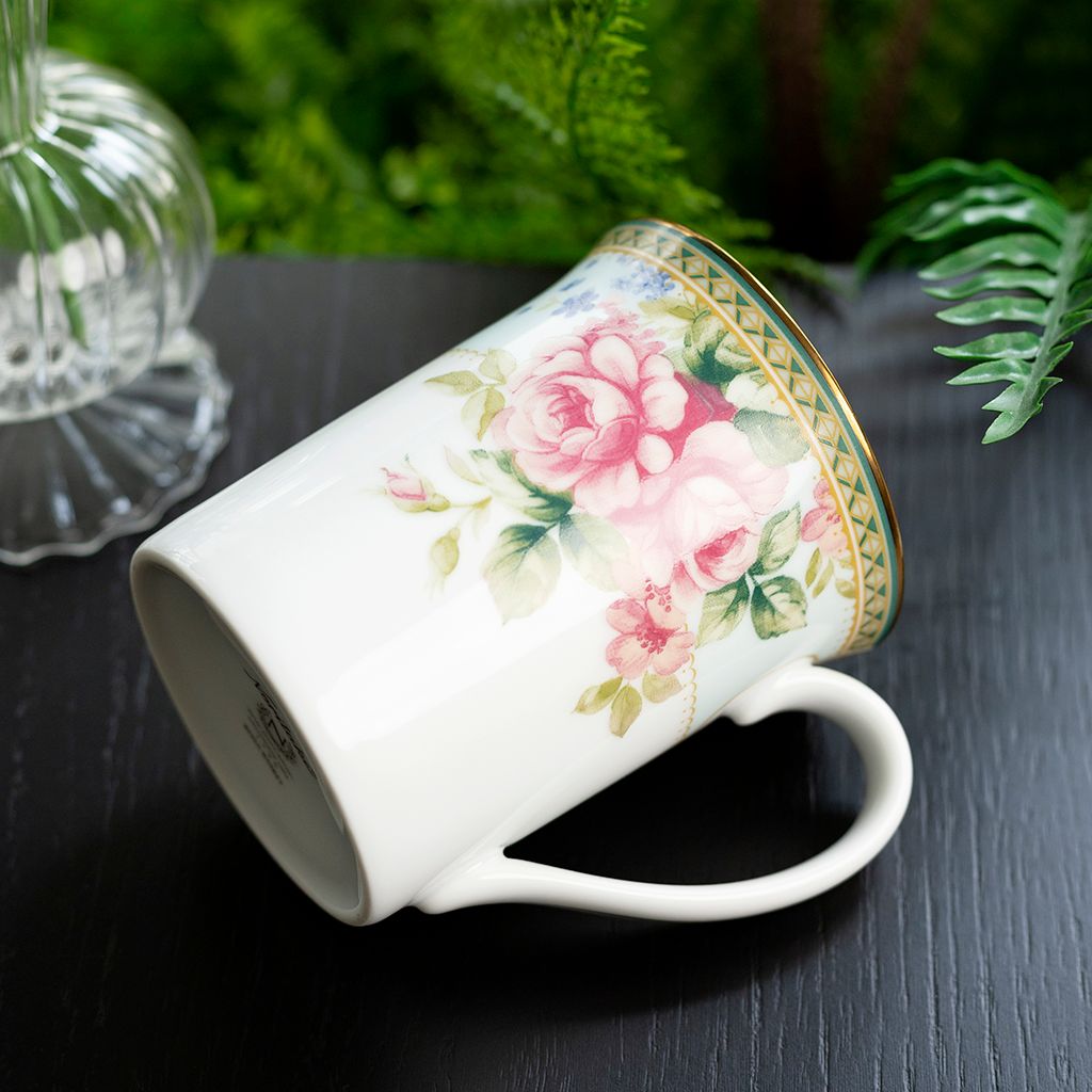  Cốc (ly) uống nước, cà phê dung tích 310ml sứ trắng | Rosa Basket 1736L - T91332K 