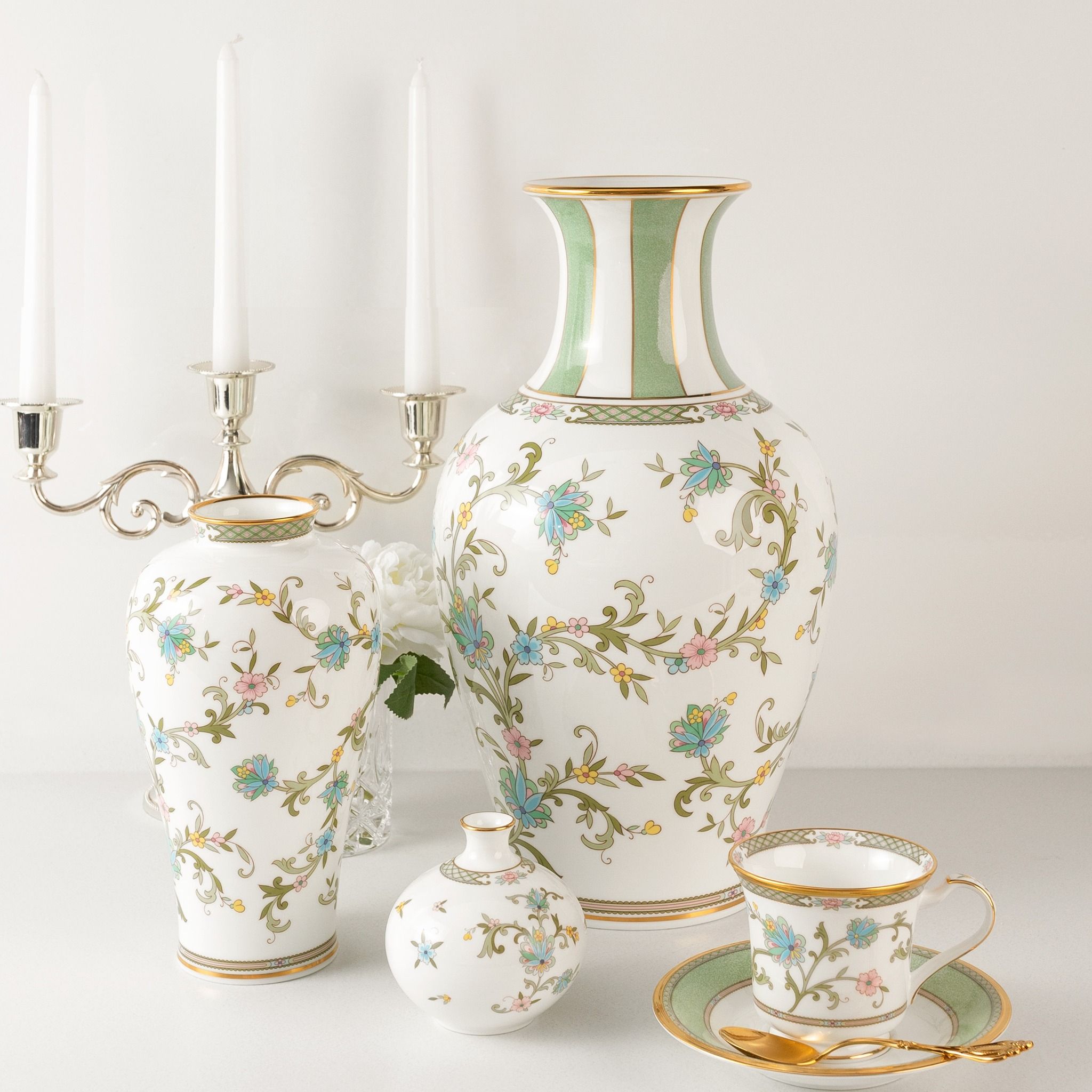  Bình hoa trang trí cao cấp 22cm sứ xương nhập khẩu Nhật Bản | Yoshino 9983J - T53924 