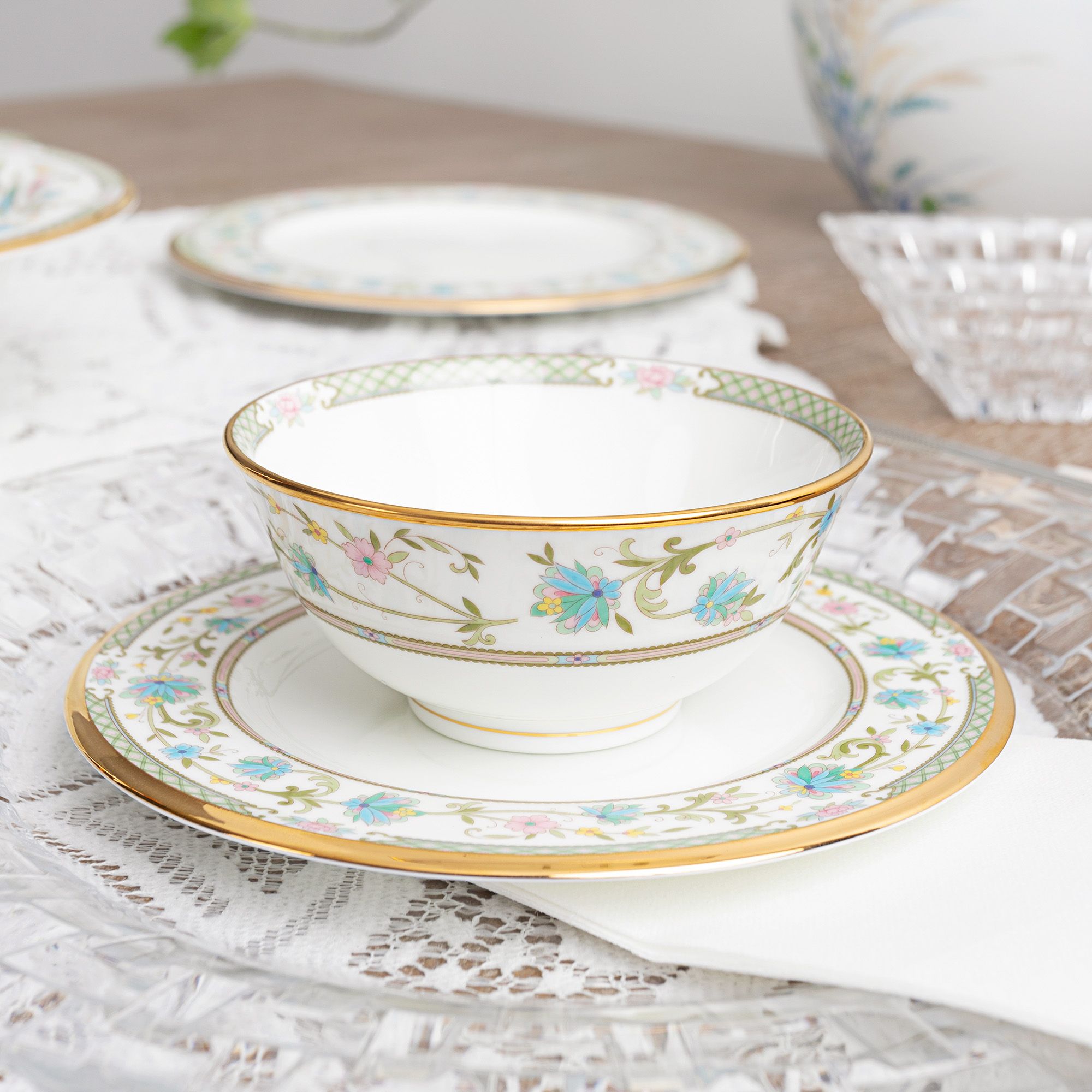  Bộ bát đĩa ăn châu Á cơ bản 22 món (cho 6 người) sứ xương Nhật Bản | Yoshino 9983J - D022AA 