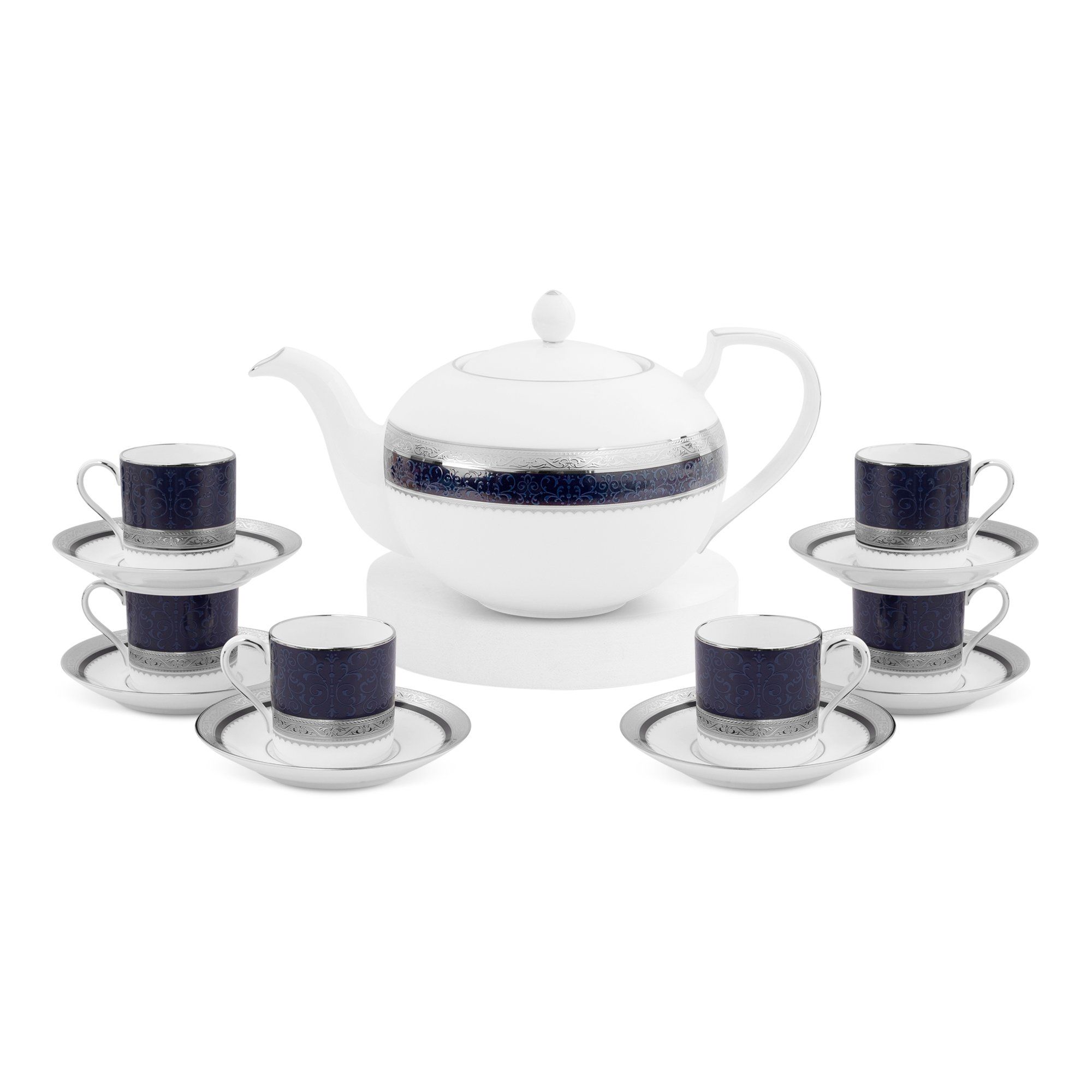  Bộ ấm chén uống trà 13 món (ấm 1.150ml, tách 90ml ) | Odessa Cobalt Platinum 4922L-T014XR 