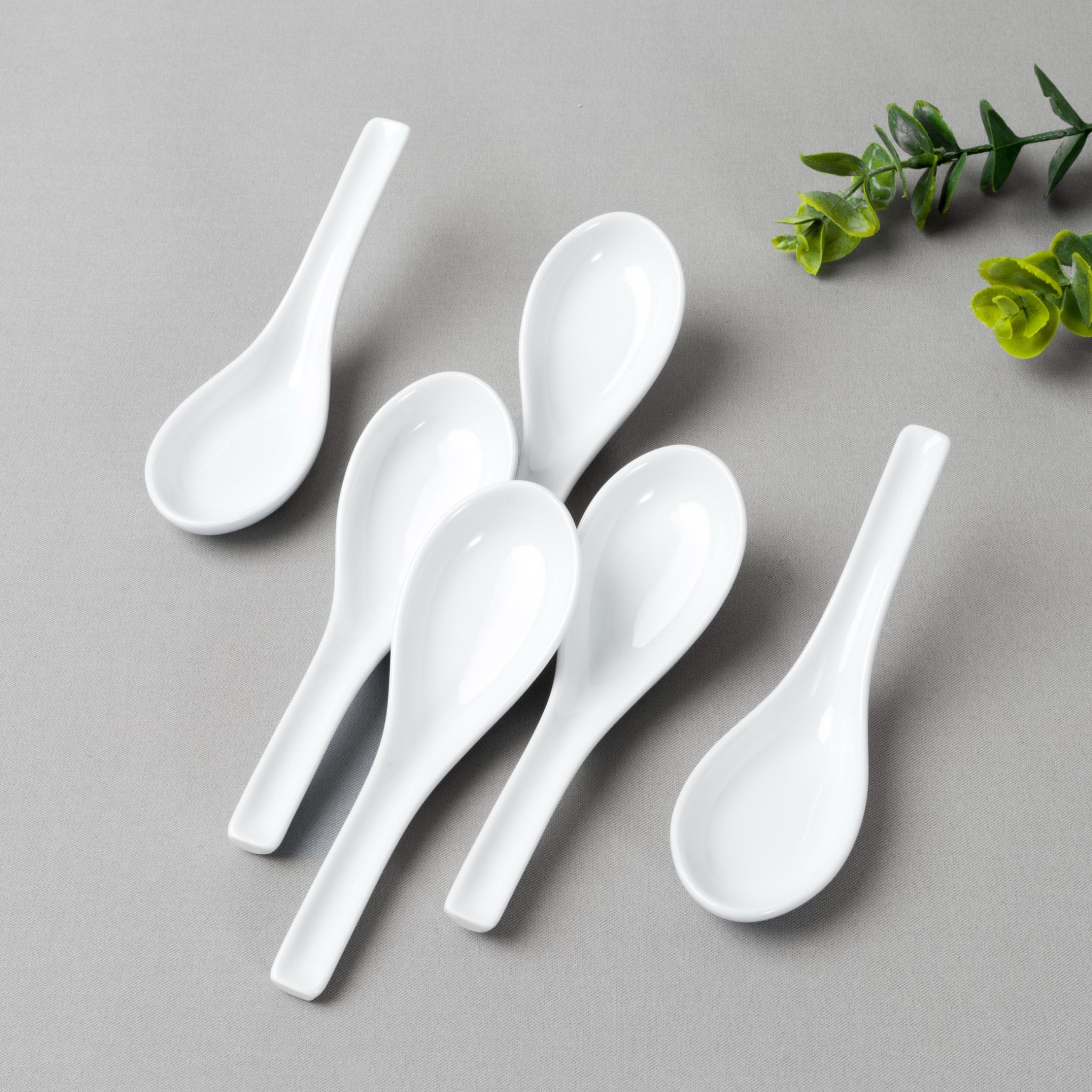  Bộ 06 thìa sứ (muỗng sứ) dài 14,6cm sứ trắng | Art Stage 4257L - S91830 