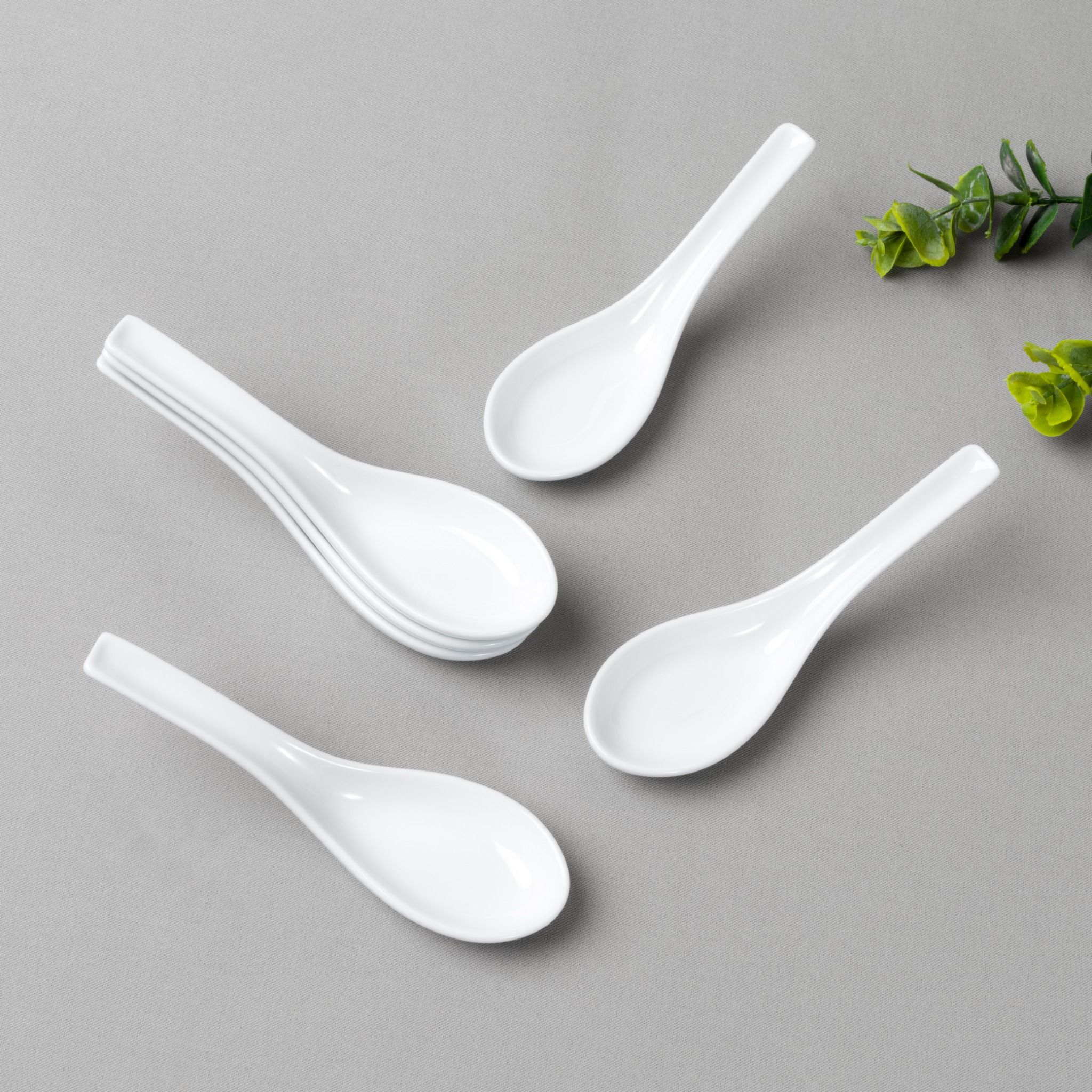  Bộ 06 thìa sứ (muỗng sứ) dài 14,6cm sứ trắng | Art Stage 4257L - S91830 