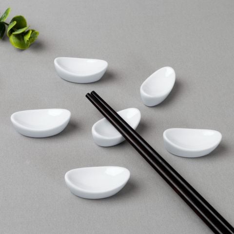  Bộ 06 gác đũa hình thoi dài 5,6cm sứ trắng | Art Stage 4257L - S91836 