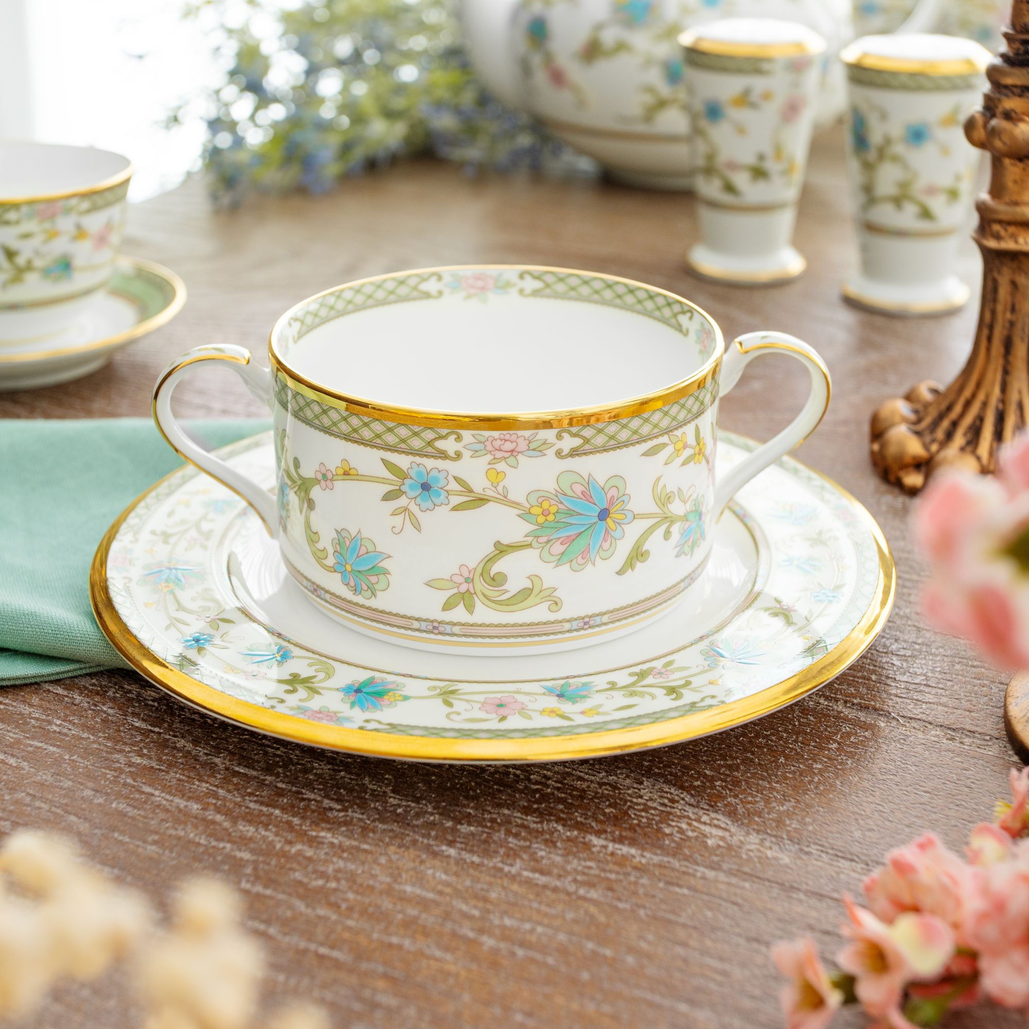  Bát (chén) 295ml ăn súp kem (creamsoup) có quai cầm sứ xương Nhật Bản | Yoshino 9983J - 59572C 