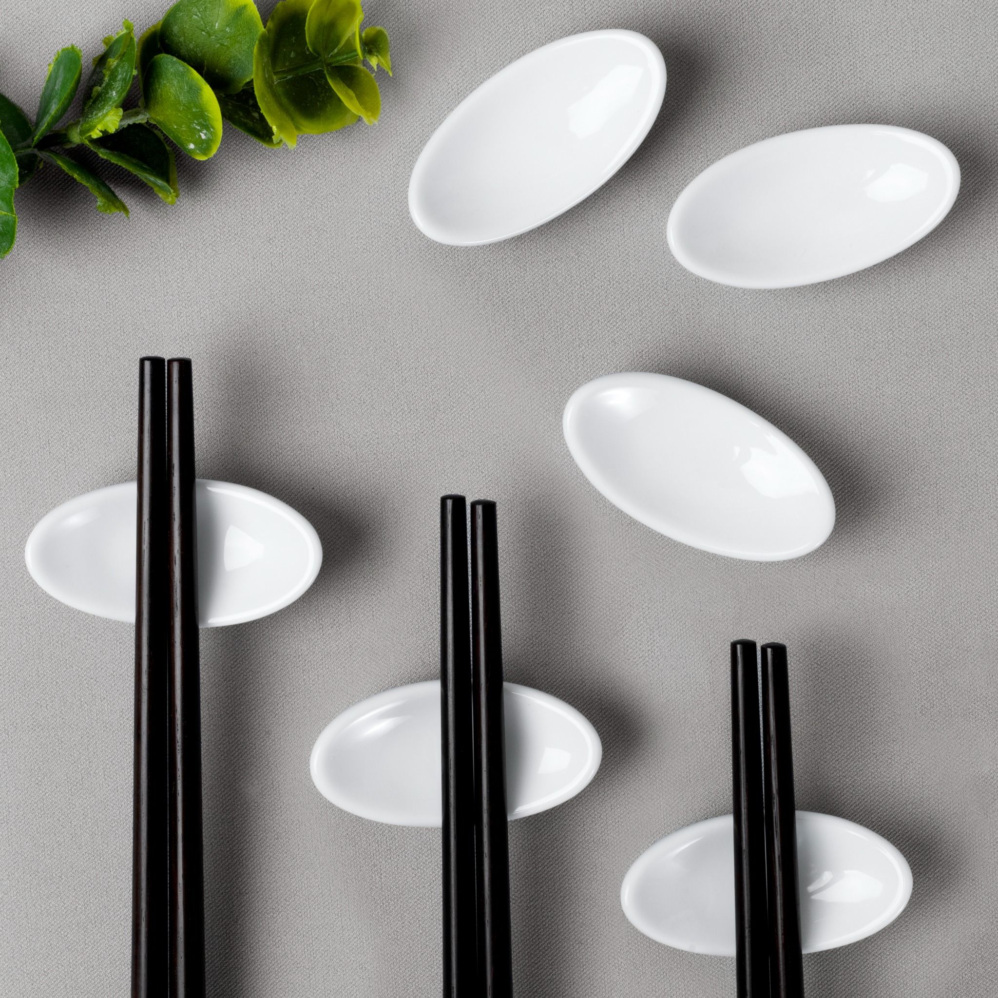  Bộ 06 gác đũa hình thoi dài 5,6cm sứ trắng | Art Stage 4257L - S91836 