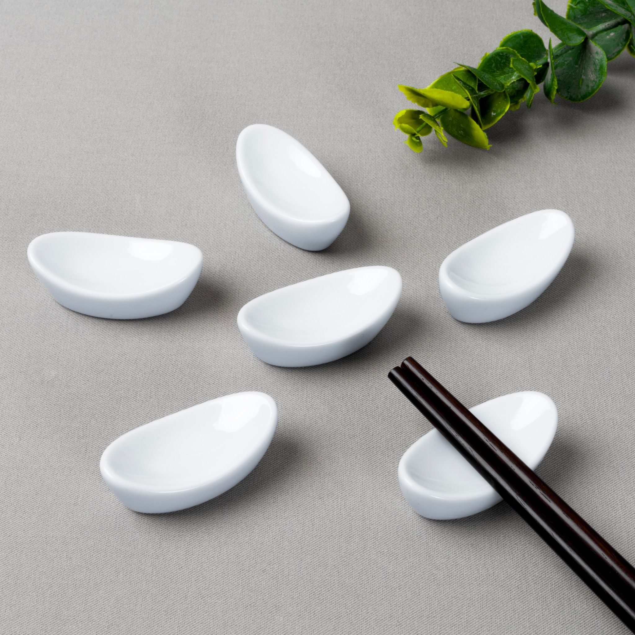  Bộ 06 gác đũa hình thoi dài 5,6cm sứ trắng | Art Stage 4257L - S91836 