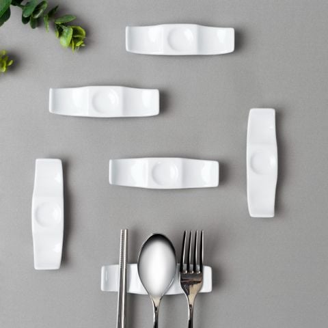  Bộ 06 gác đũa và thìa (gác muỗng đũa) dài 10,8cm sứ trắng | Art Stage 4257L - S91831 