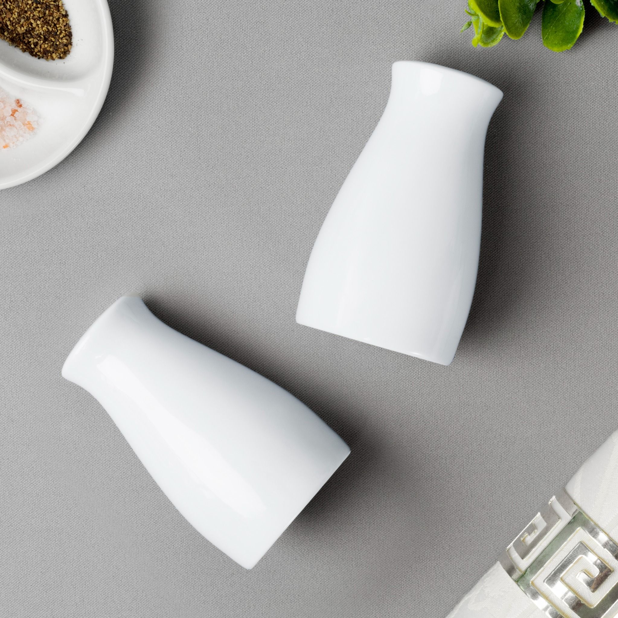  Bộ lọ đựng tiêu (3 lỗ) và muối (7 lỗ) cao 8,6cm sứ trắng | Art Stage 3-336L - 919710 