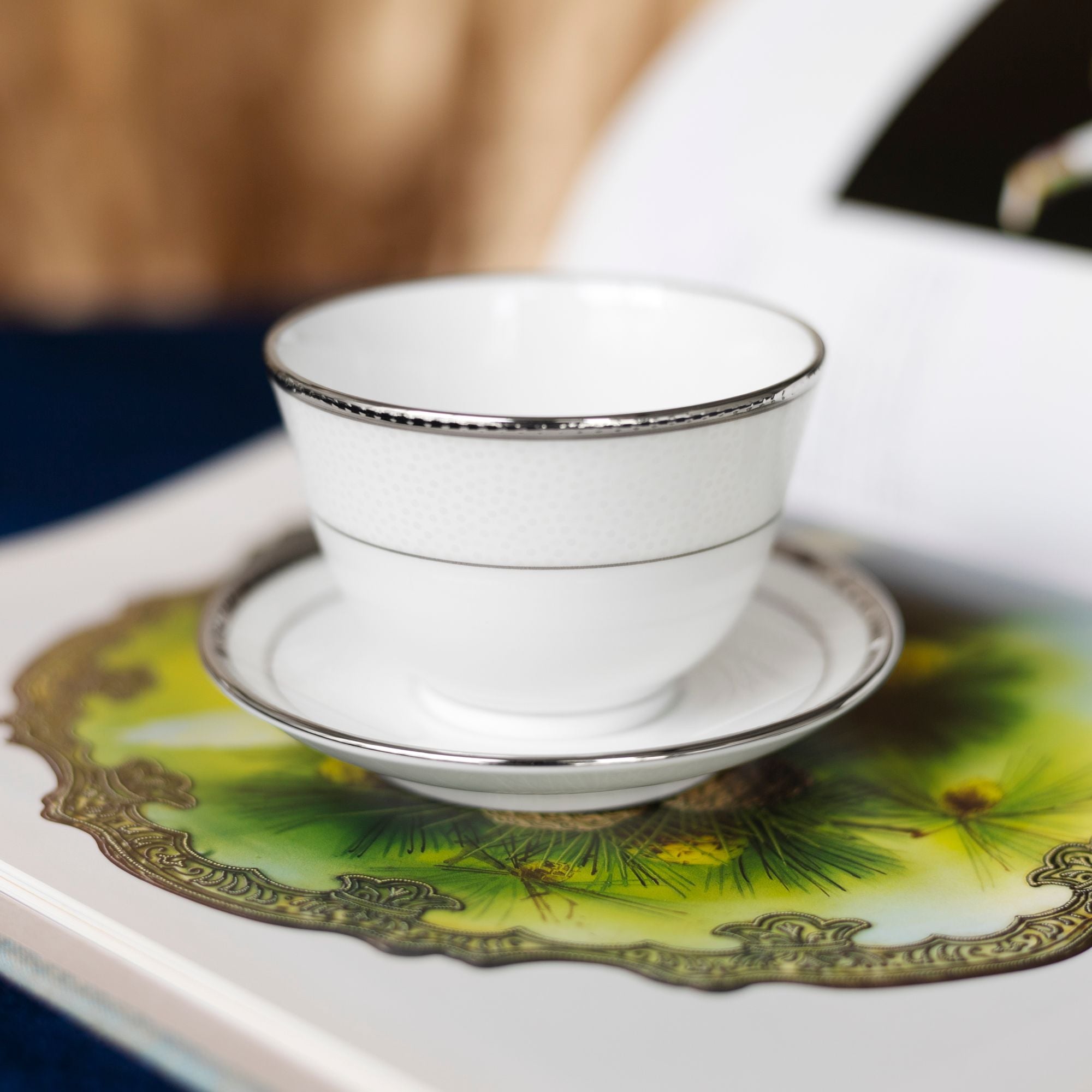  Bộ ấm chén trà châu Á (ấm 880ml, chén 140ml) 13 món sứ xương Nhật Bản | Champagne Pearls 4811J - T014A 