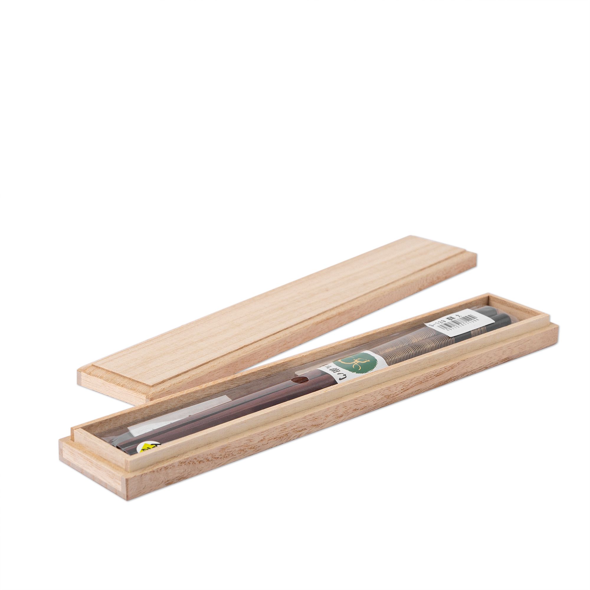  Bộ 01 đôi đũa gỗ Nhật Primrose sơn mài nâu chỉ vàng kèm hộp | Hyozaemon Chopstick 1115 - S-129HG1 