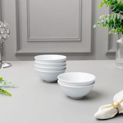  Bộ 06 bát (chén) 9,8cm dung tích 140ml đựng nước chấm, gia vị sứ trắng | Art Stage 4257L - S91484 