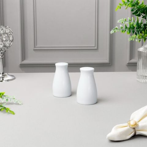 Bộ lọ đựng tiêu (3 lỗ) và muối (7 lỗ) cao 8,6cm sứ trắng | Art Stage 3-336L - 919710