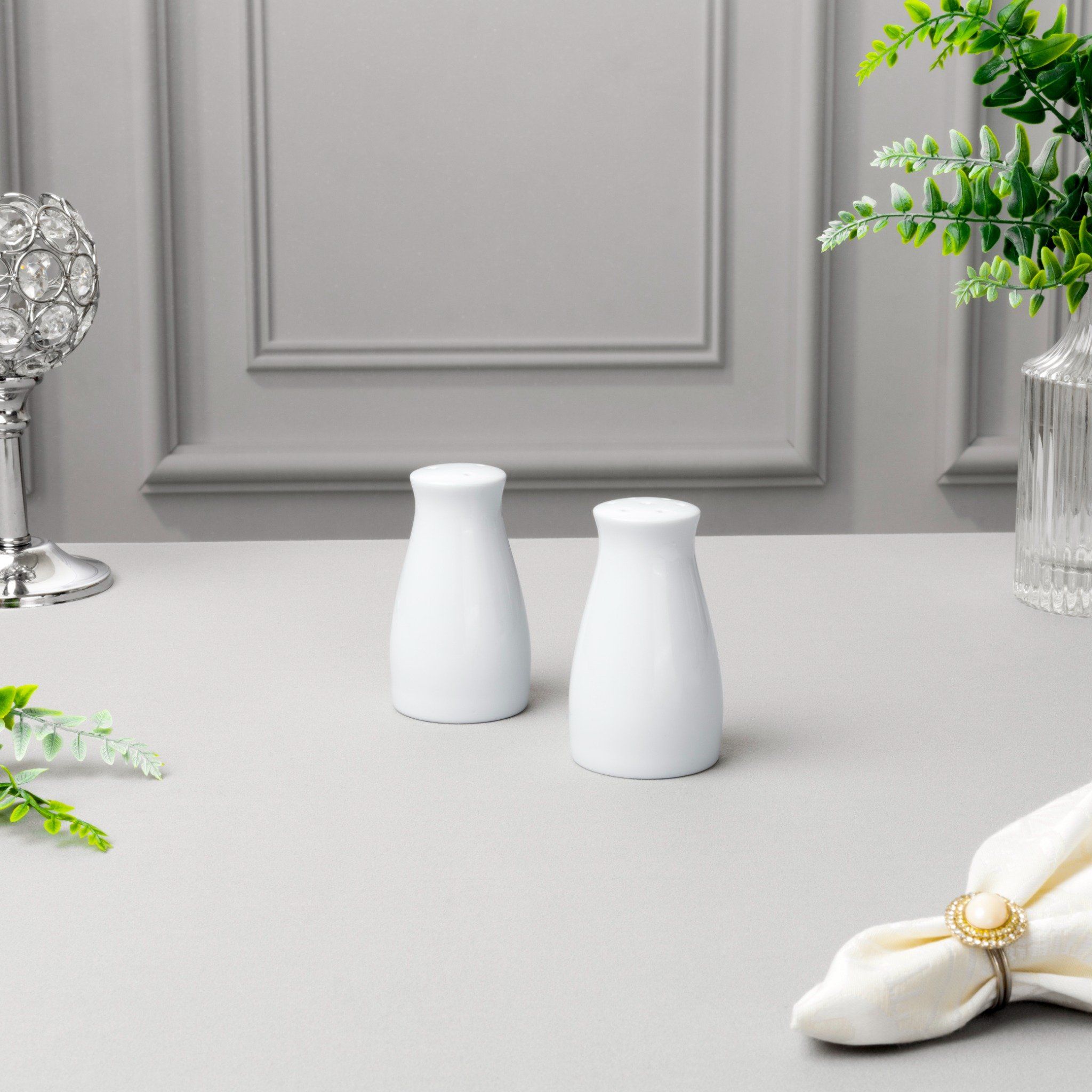  Bộ lọ đựng tiêu (3 lỗ) và muối (7 lỗ) cao 8,6cm sứ trắng | Art Stage 3-336L - 919710 
