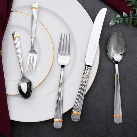  Bộ dao muỗng nĩa (dao thìa dĩa) 25 món mạ vàng cho 5 người | Yamaco Stanford G/A SFS-25 