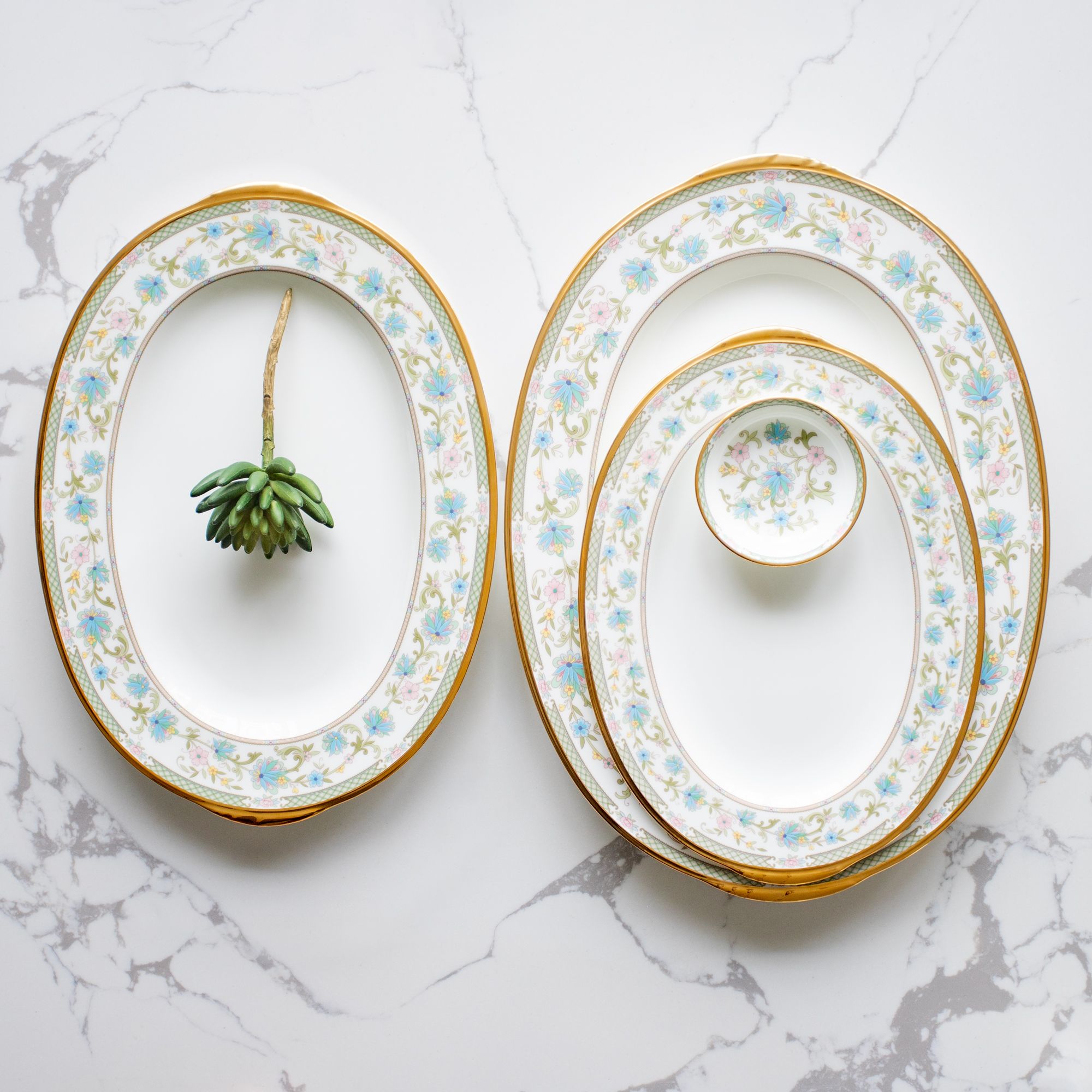  Đĩa Oval cỡ nhỏ (SM) dài 32cm sứ xương Nhật Bản | Yoshino 9983J - 59545 