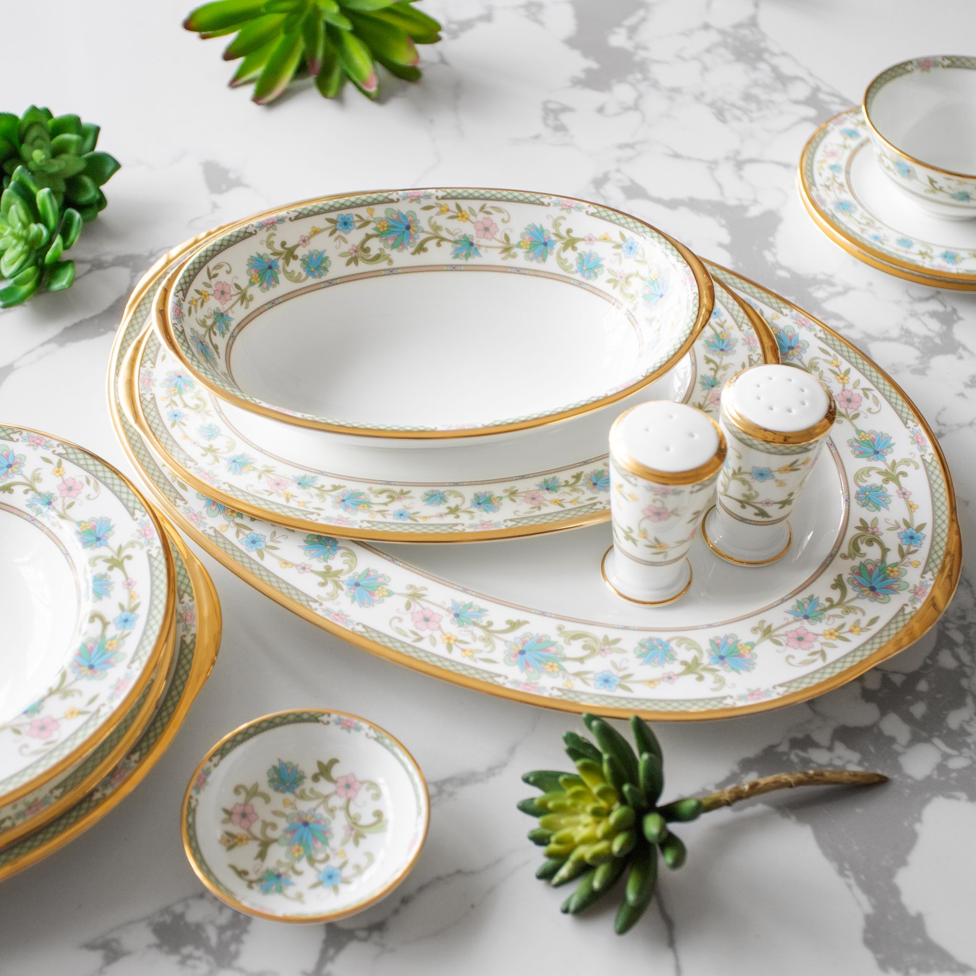  Đĩa Oval cỡ lớn (LG) dài 42,5cm sứ xương Nhật Bản | Yoshino 9983J - 59543 