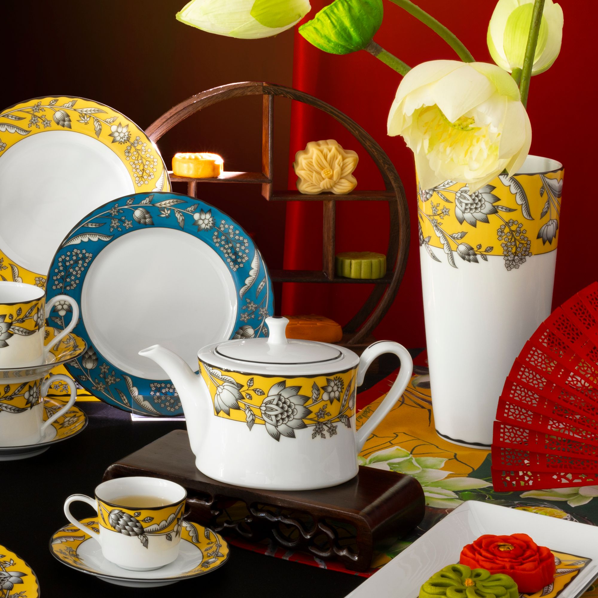  Bình hoa (lọ hoa) trang trí cao 25cm (màu vàng) sứ trắng | Chelsea Estate 1779L - T91157 