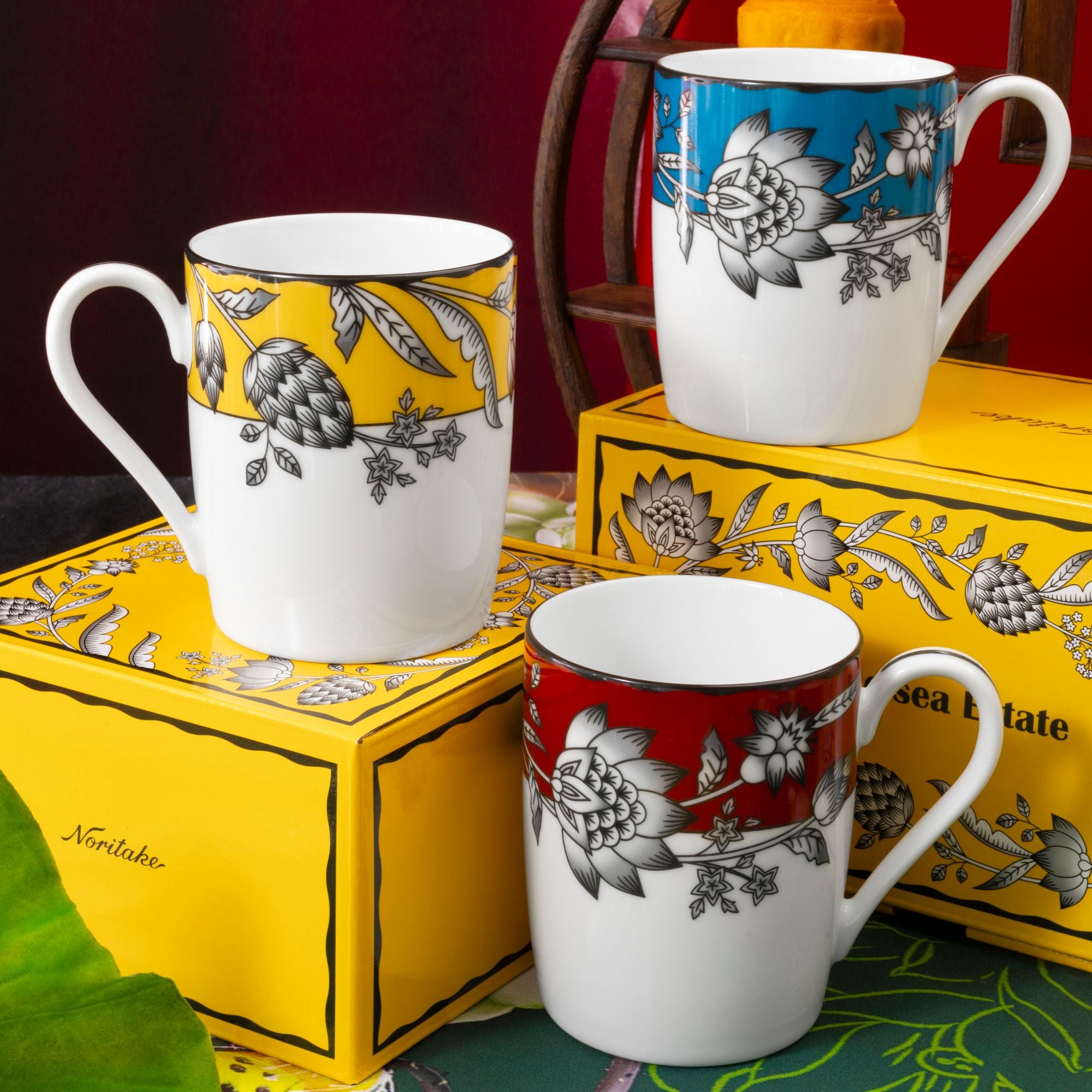  Cốc (ly) uống nước, cà phê 310ml (màu vàng) sứ trắng | Chelsea Estate 1779L - Q001GD 