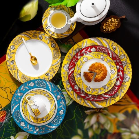  Đĩa tròn cỡ vừa đường kính 21cm (xanh dương) sứ trắng | Chelsea Estate 1779-2L - 91011 