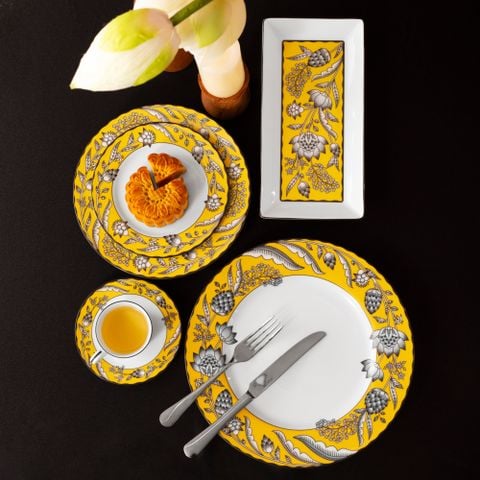  Đĩa tròn cỡ vừa đường kính 21cm (màu vàng) sứ trắng | Chelsea Estate 1779L - 91011 
