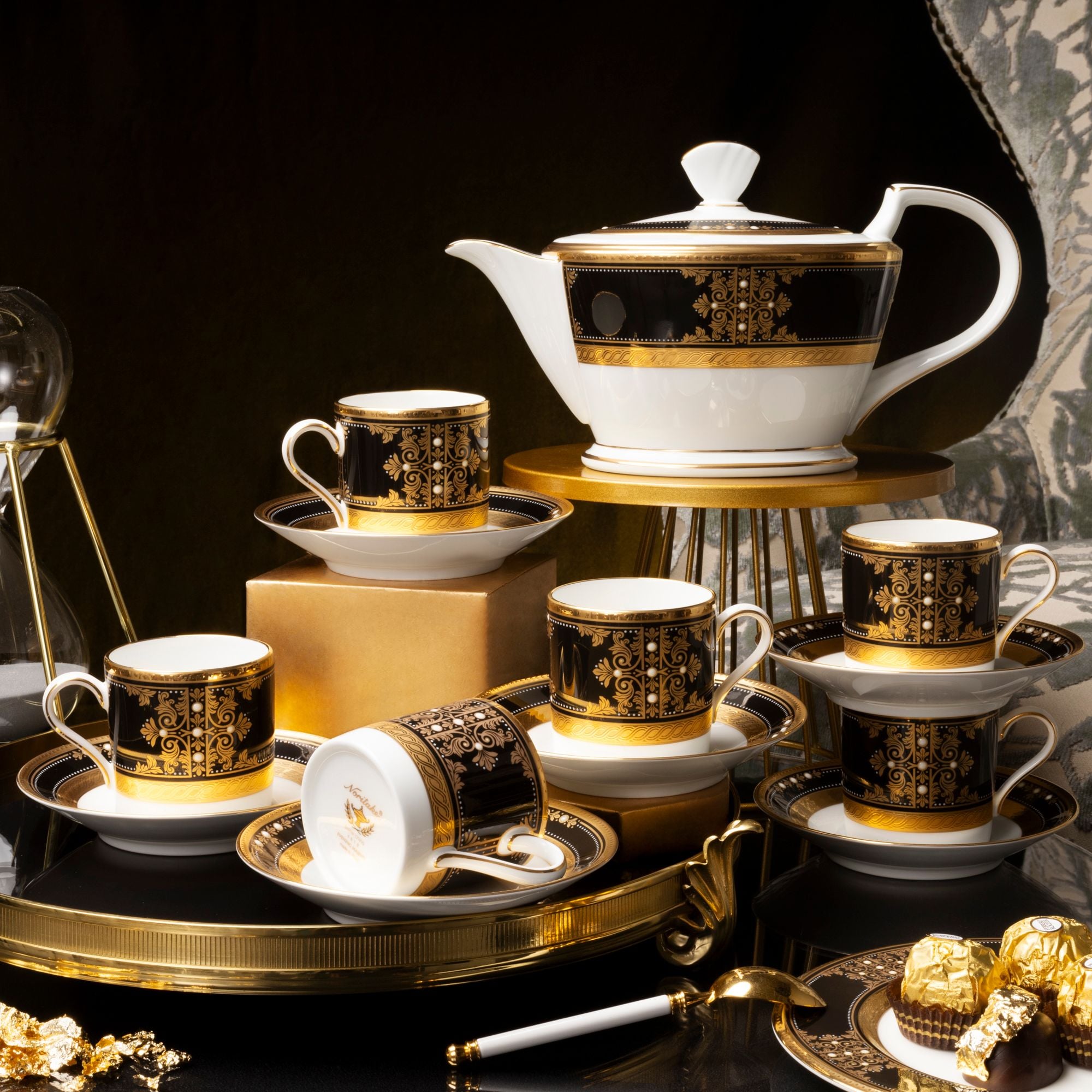  Bộ ấm chén trà nhỏ (ấm 880ml, chén 125ml) 13 món sứ xương Nhật Bản | Evening Majesty 4818J - T014S 