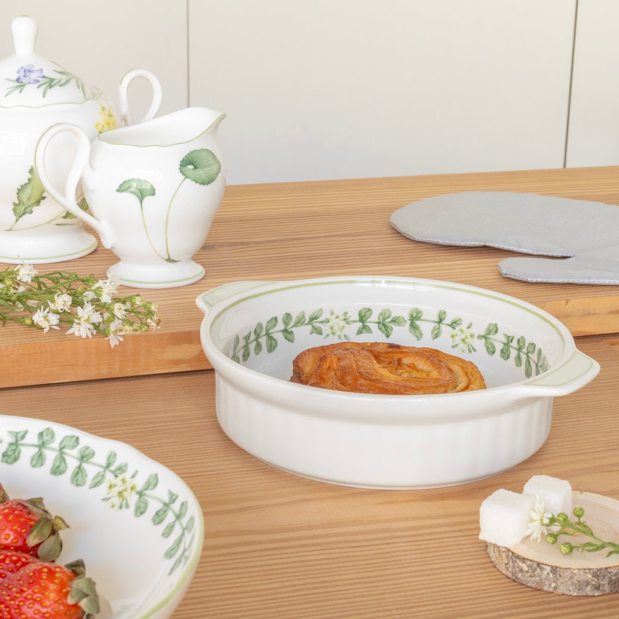  Bộ bát đĩa ăn châu Á đầy đủ 38 món (cho 6 người) sứ xương | English Herbs 4942L - D038AN 