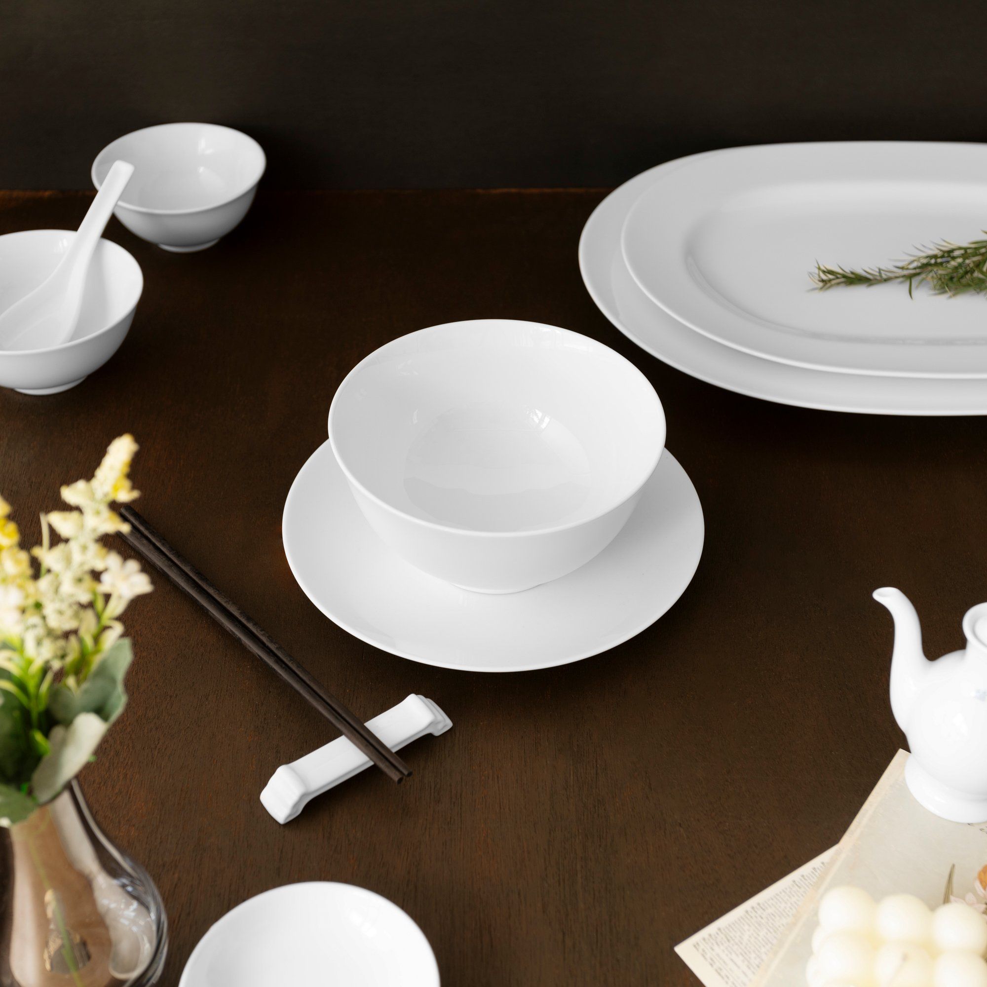  Bát mỳ (tô mỳ) đường kính 16,2cm dung tích 850ml sứ trắng | Art Stage 4257L - 91895 