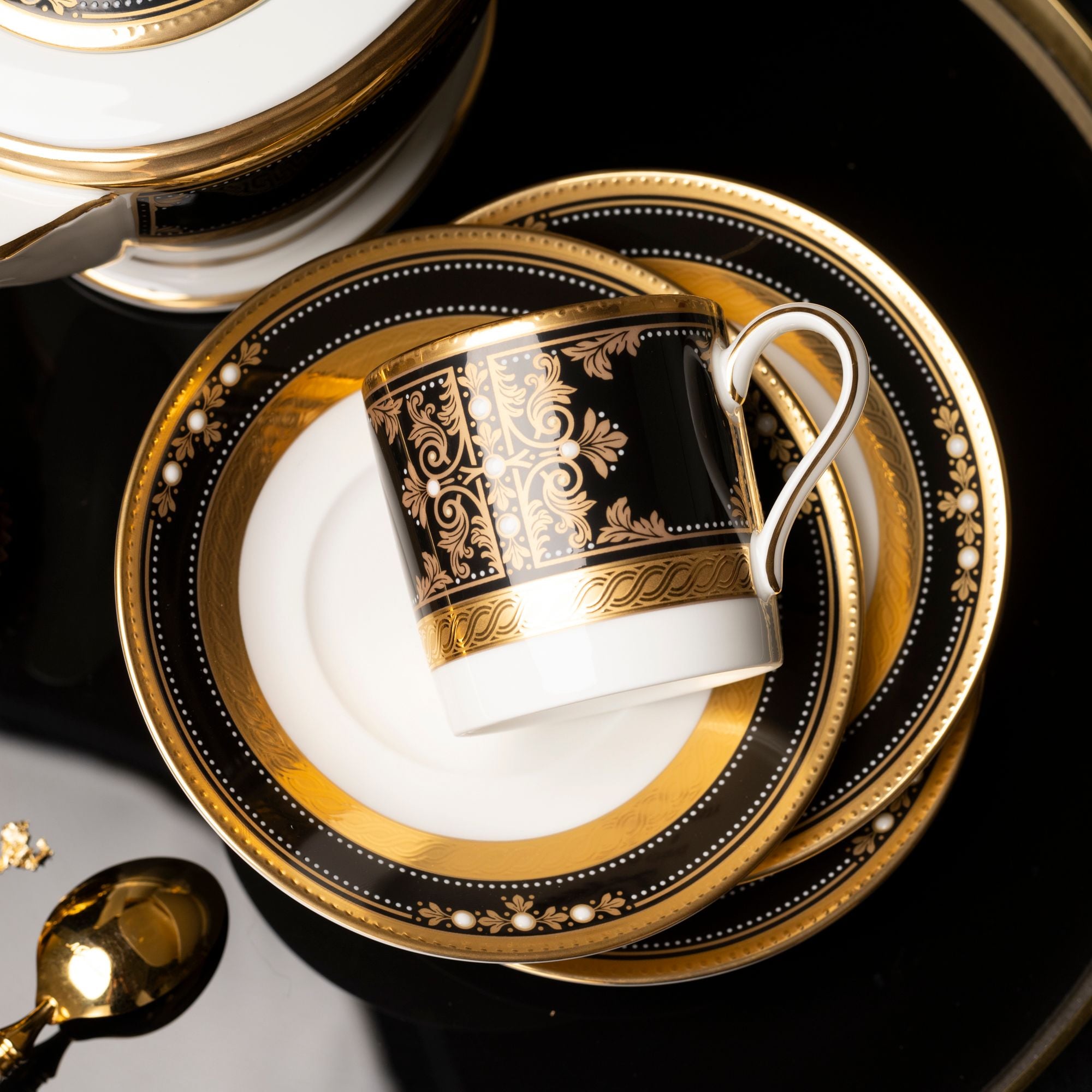  Bộ ấm chén trà nhỏ (ấm 880ml, chén 125ml) 13 món sứ xương Nhật Bản | Evening Majesty 4818J - T014S 