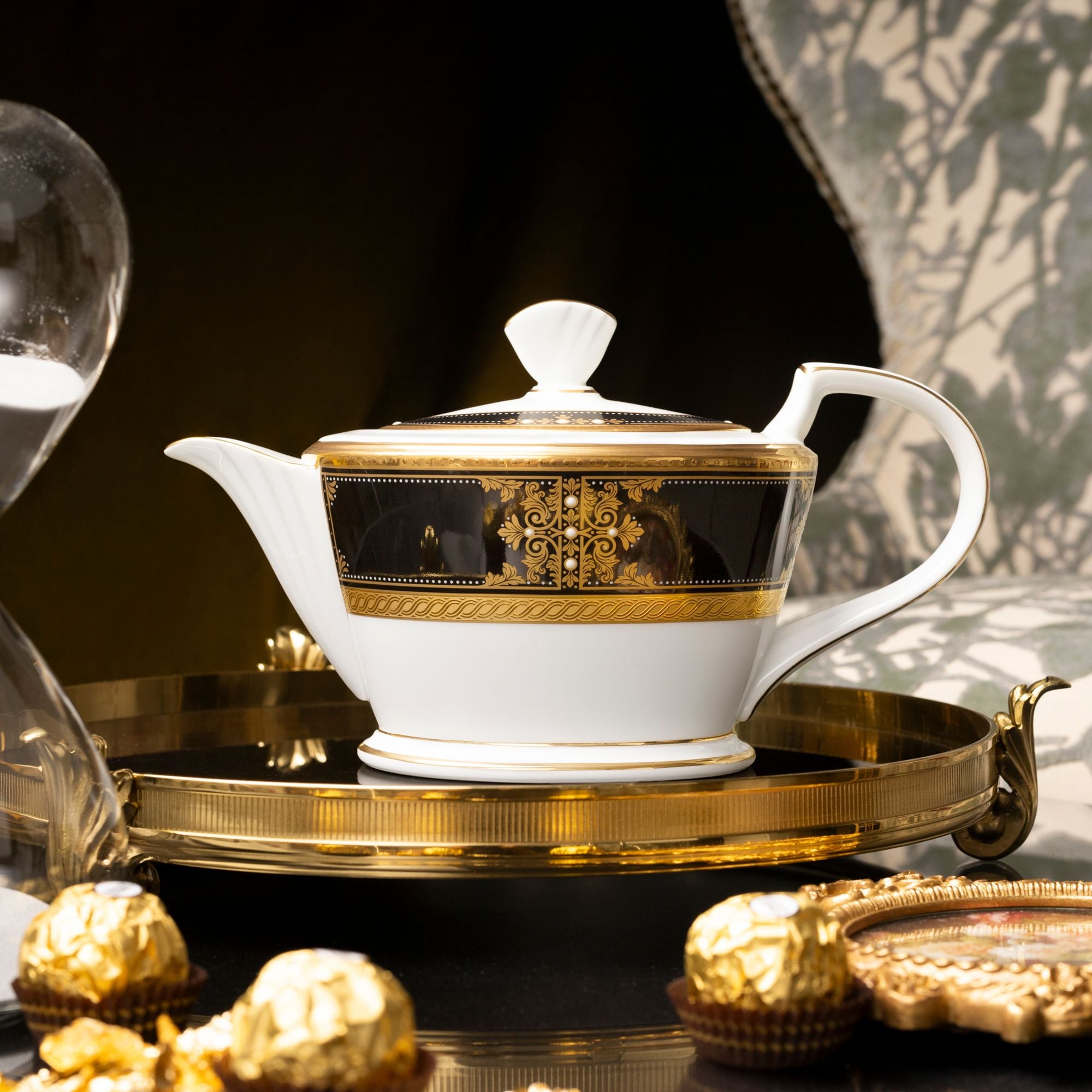  Bộ ấm chén trà nhỏ (ấm 880ml, chén 125ml) 13 món sứ xương Nhật Bản | Evening Majesty 4818J - T014S 