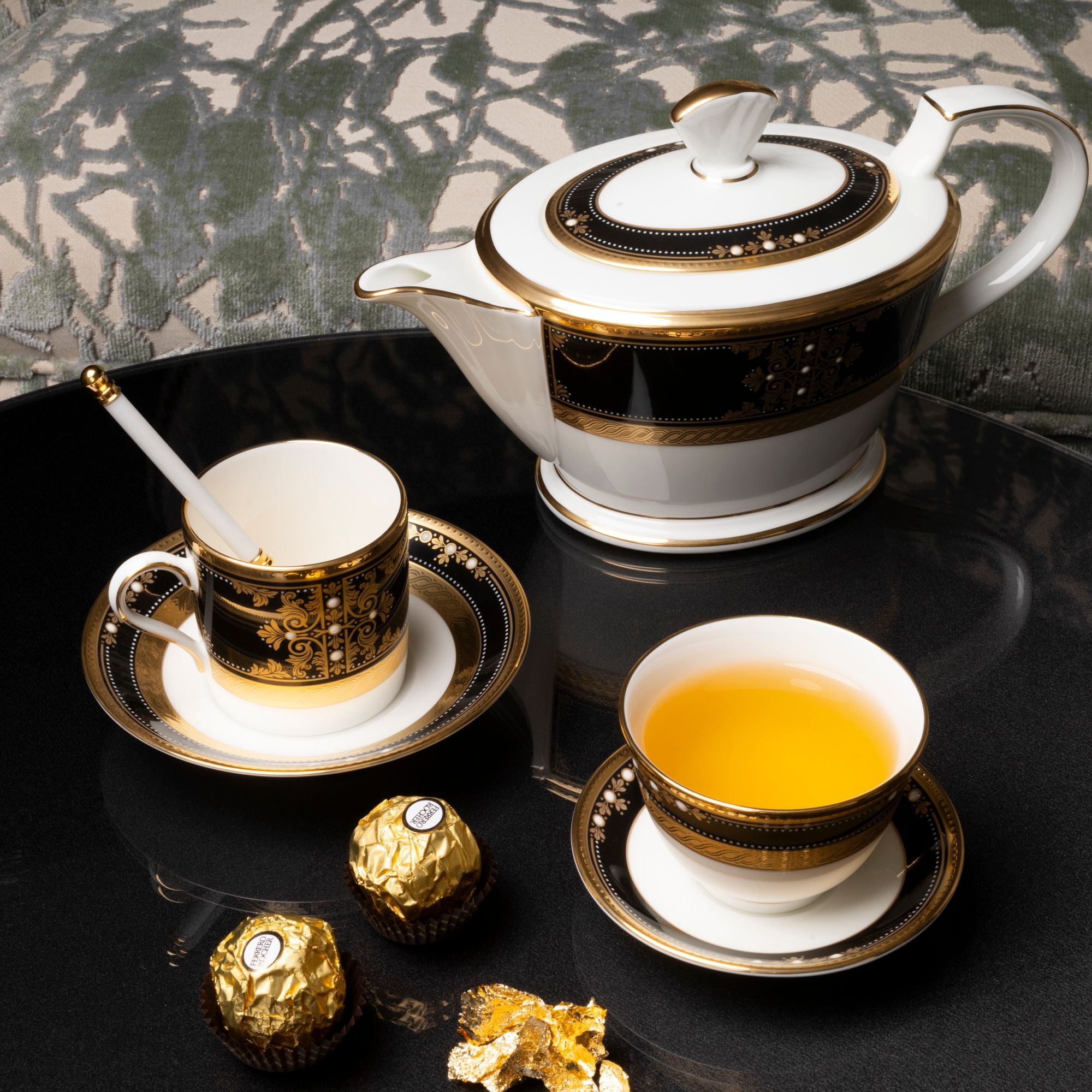  Bộ ấm chén trà nhỏ (ấm 880ml, chén 125ml) 13 món sứ xương Nhật Bản | Evening Majesty 4818J - T014S 