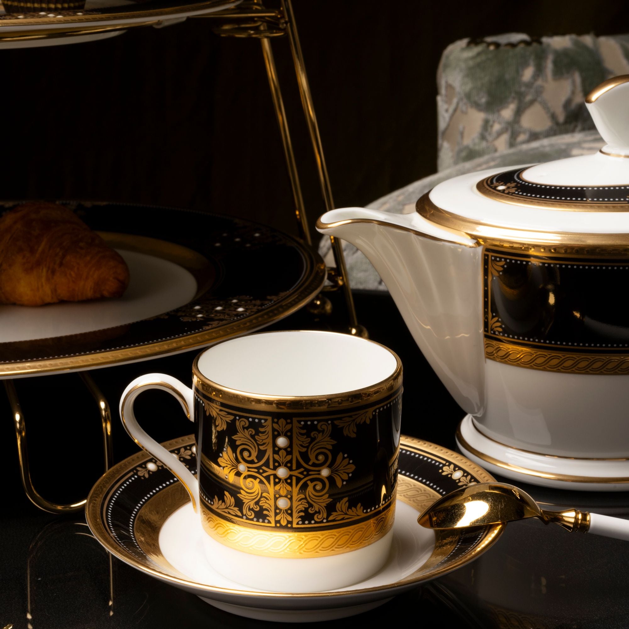  Bộ ấm chén trà nhỏ (ấm 880ml, chén 125ml) 13 món sứ xương Nhật Bản | Evening Majesty 4818J - T014S 