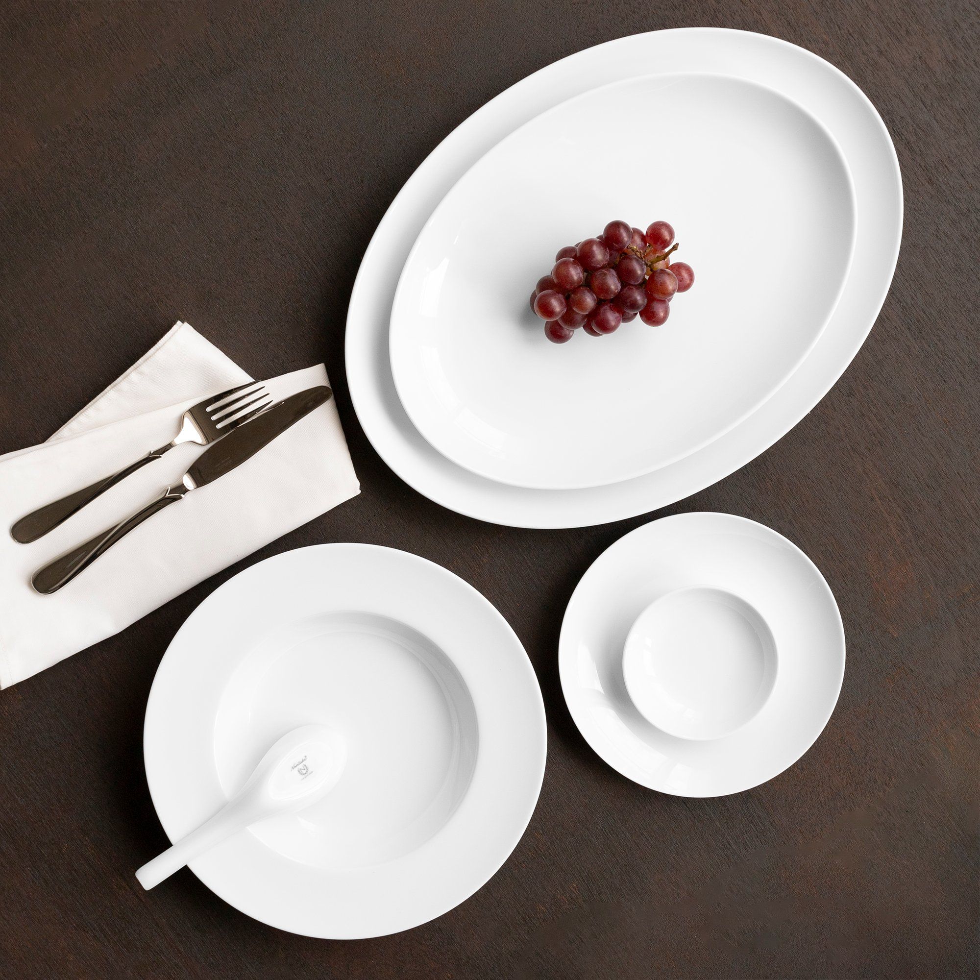  Đĩa tròn 9,8cm đựng nước chấm, gia vị sứ trắng | Art Stage 4257L - 91419 