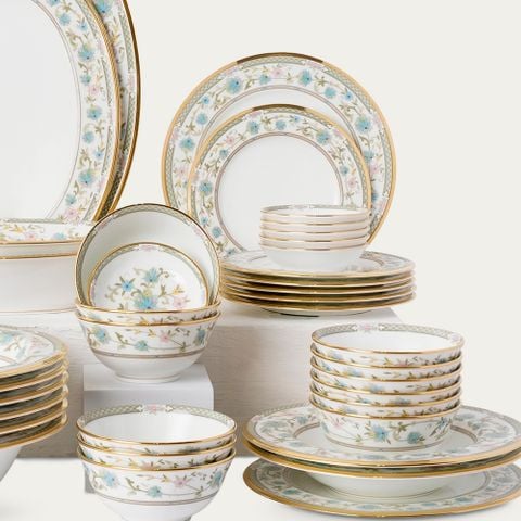  Bộ bát đĩa ăn châu Á đầy đủ 38 món (cho 6 người) sứ xương Nhật Bản | Yoshino 9983J - D038AA 