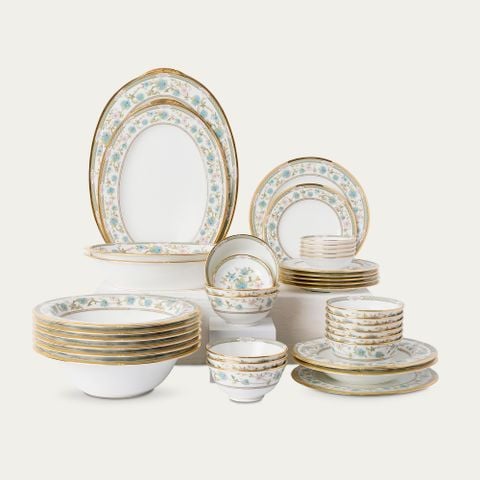  Bộ bát đĩa ăn châu Á đầy đủ 38 món (cho 6 người) sứ xương Nhật Bản | Yoshino 9983J - D038AA 