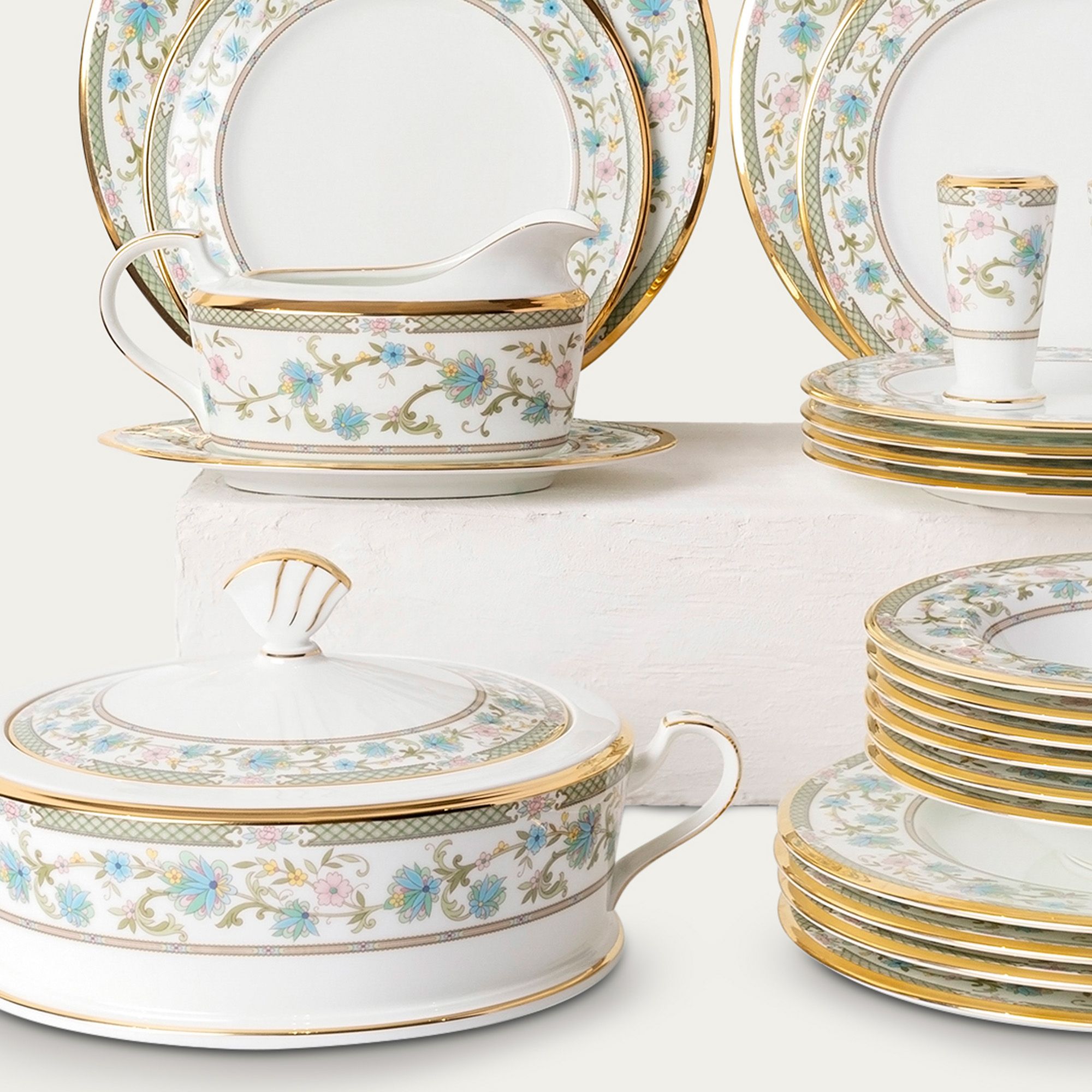  Bộ đĩa ăn kiểu Âu 22 món (cho 6 người) sứ xương Nhật Bản | Yoshino 9983J - D024AK 